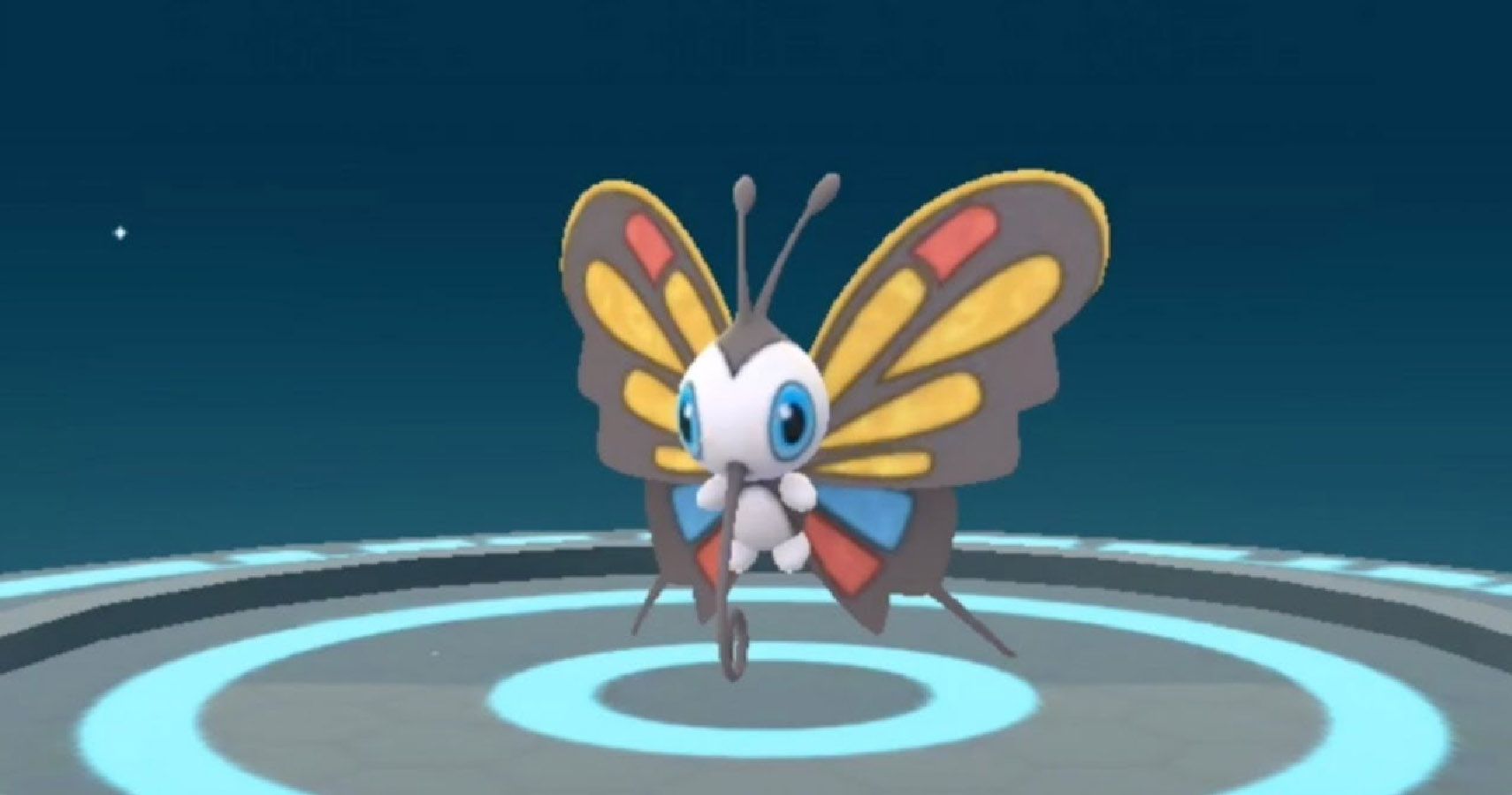 The player trades a Beautifly in Pokemon.