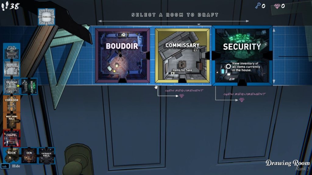 drafting boudoir room in blue prince