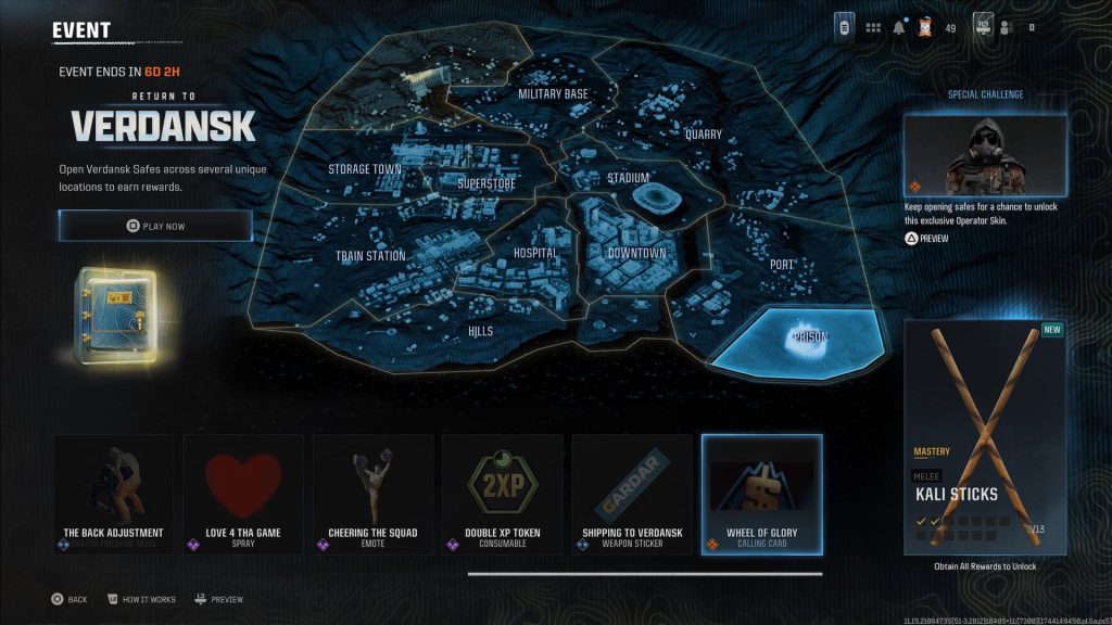 All of the rewards in the Return to Verdansk Warzone event. 