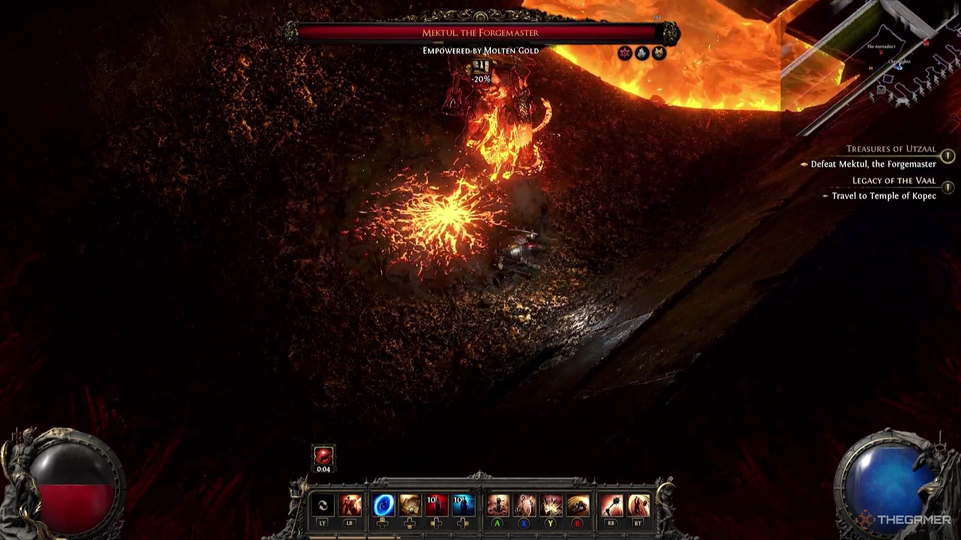 A character dodges an attack from Mektul in Path of Exile 2.