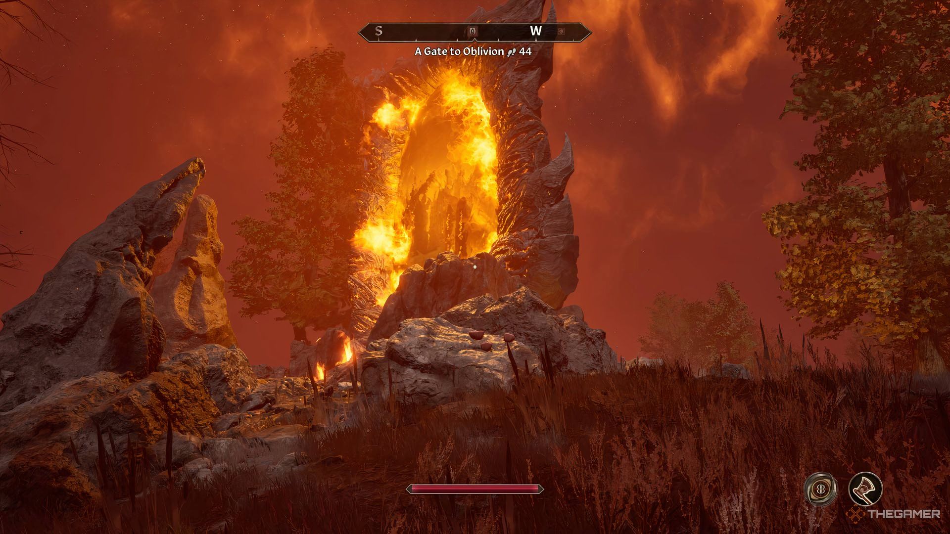 A gate to oblivion located outside of Skingrad in The Elder Scrolls IV: Oblivion Remastered.