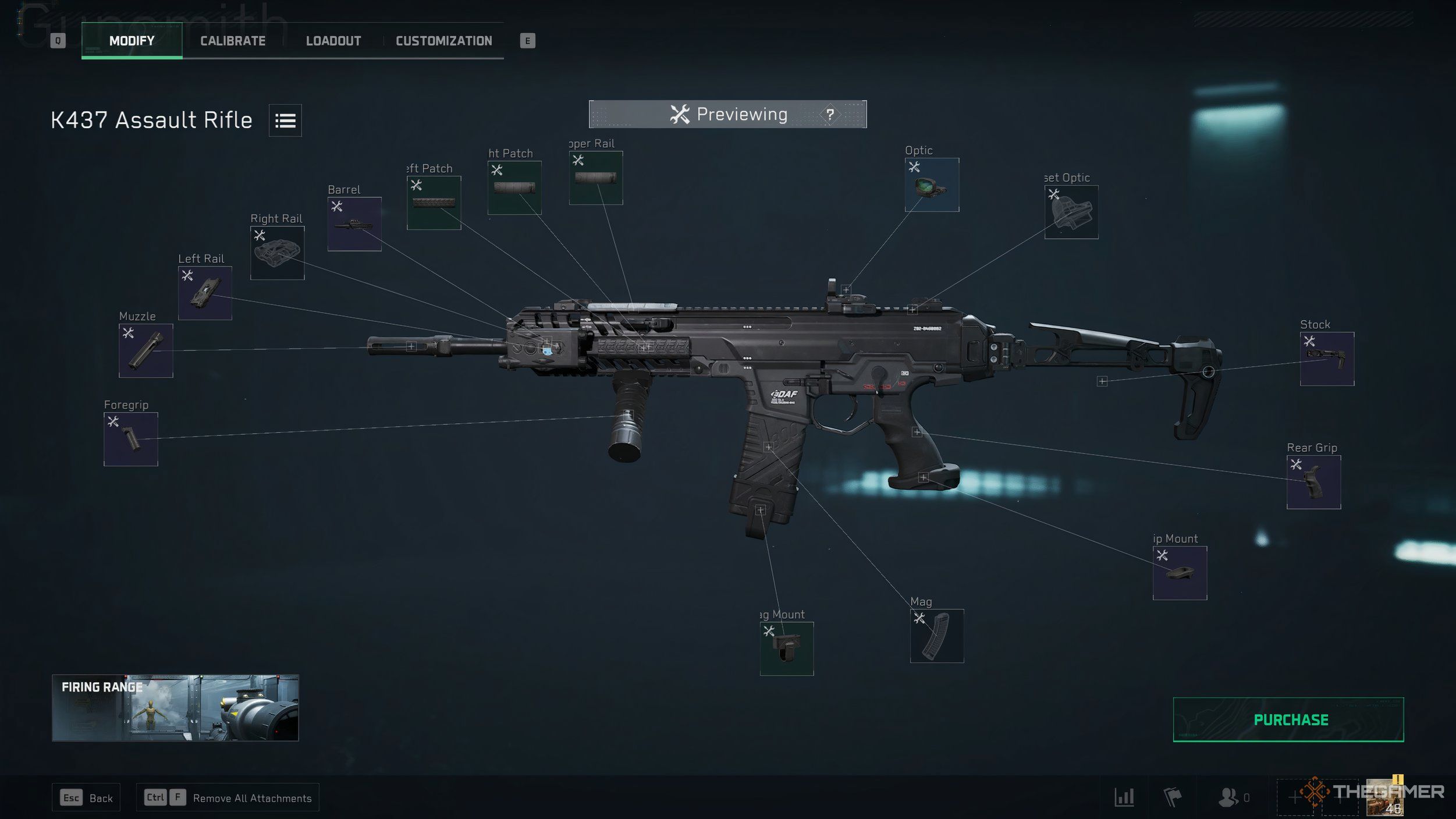 A K437 Assault Rifle with a many premium attachments in Delta Force.