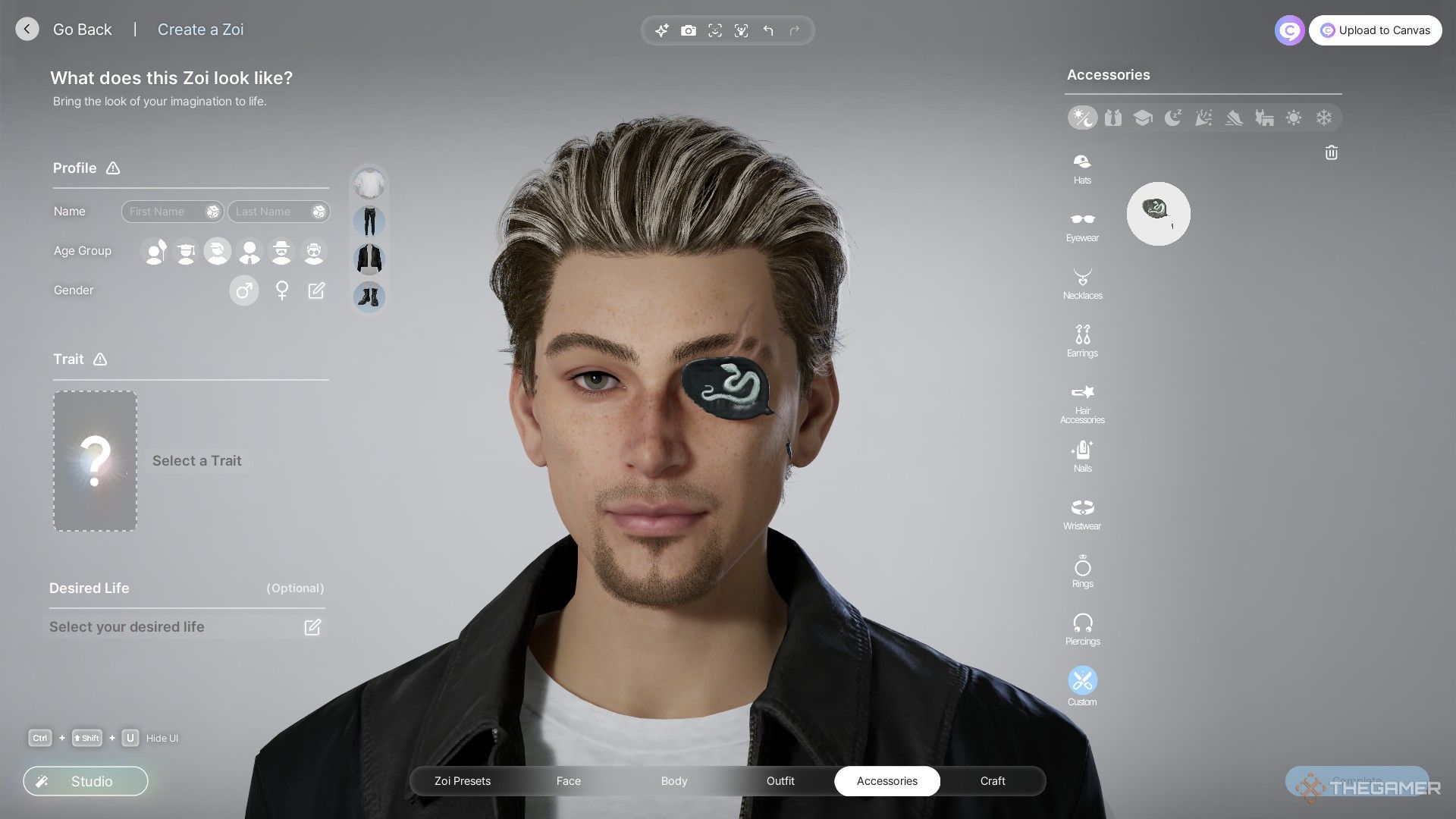A Majima eyepatch in InZoi.