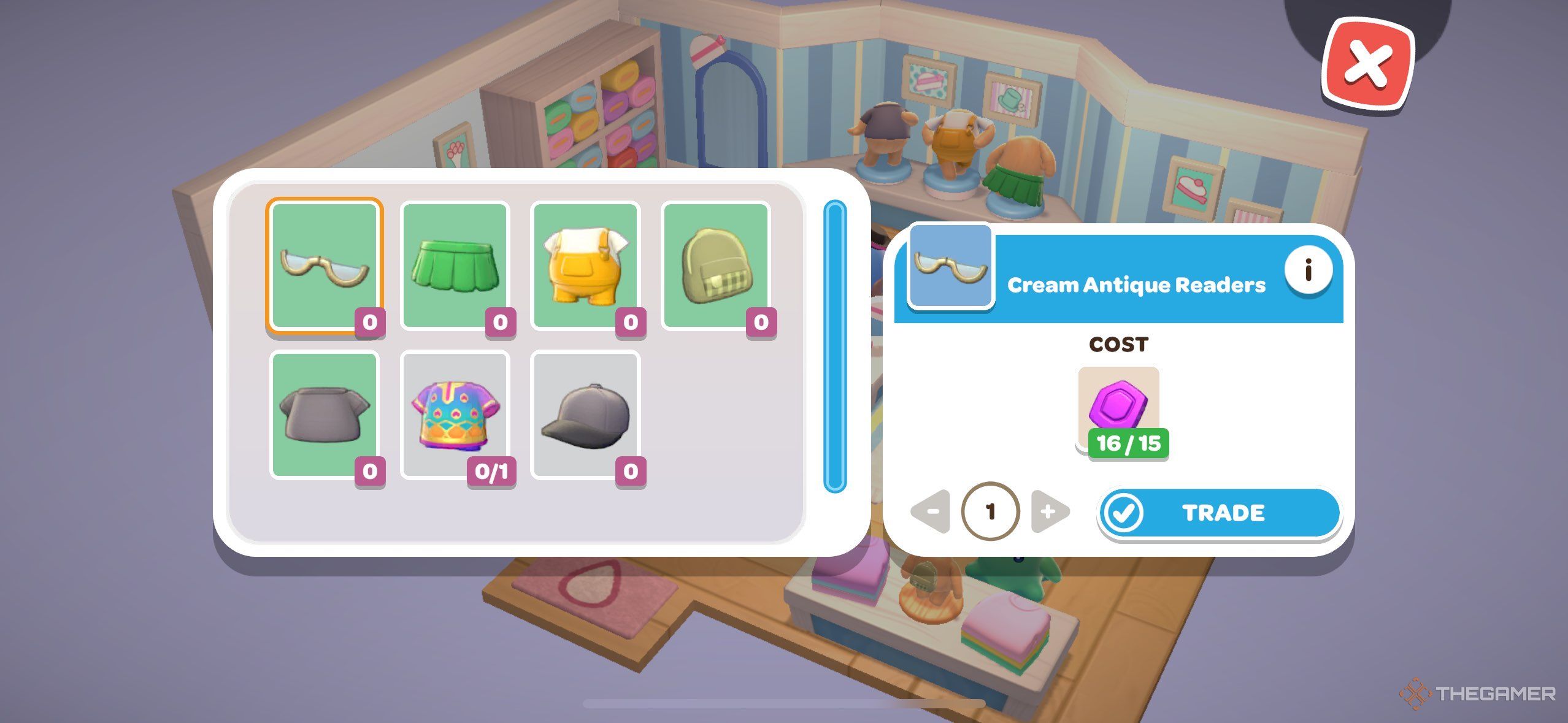 A player buying something from Tuxedosam in Hello Kitty Island Adventure.