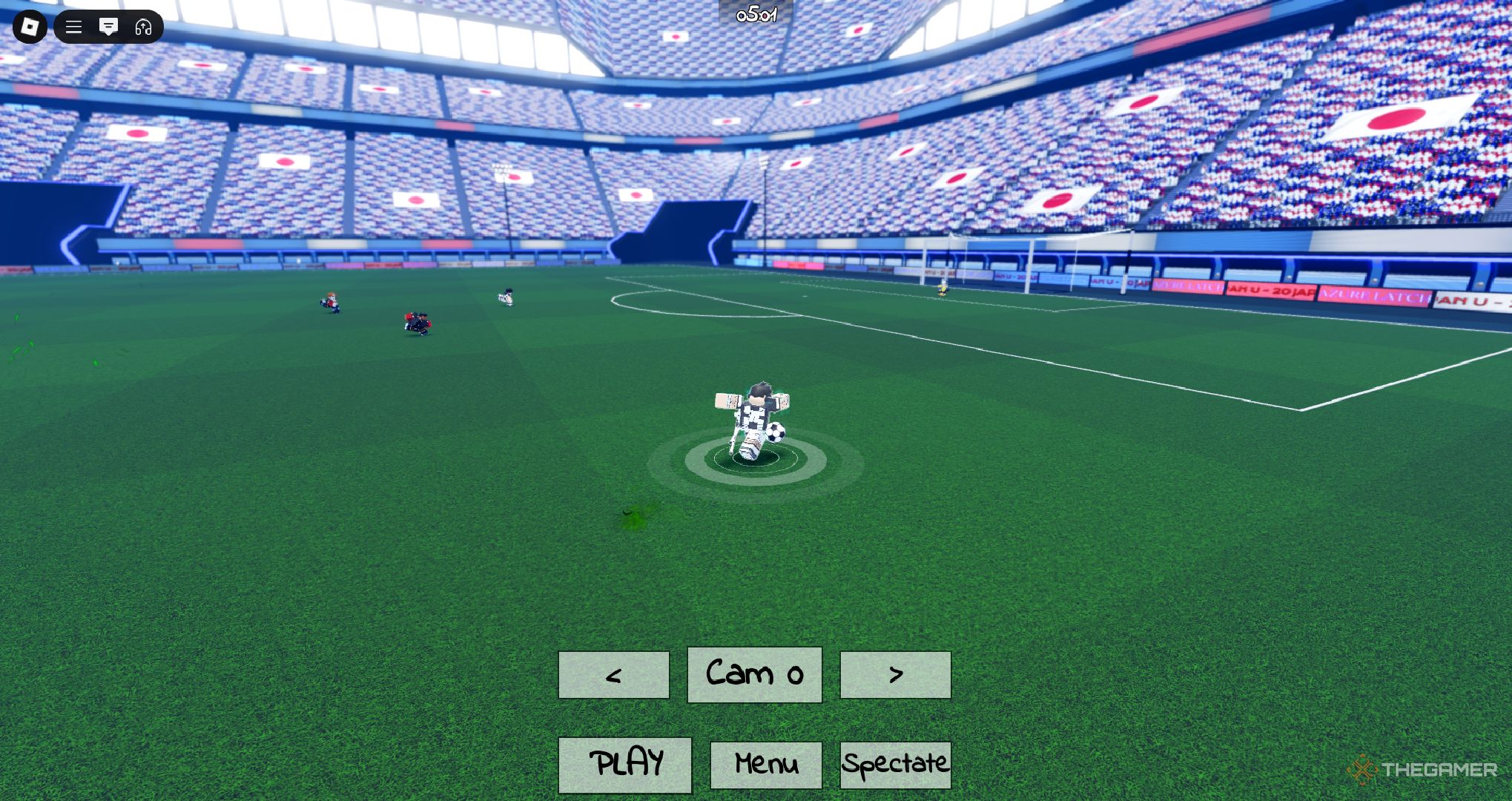 A player spectating a game while a player shoots in Azure Latch on Roblox.