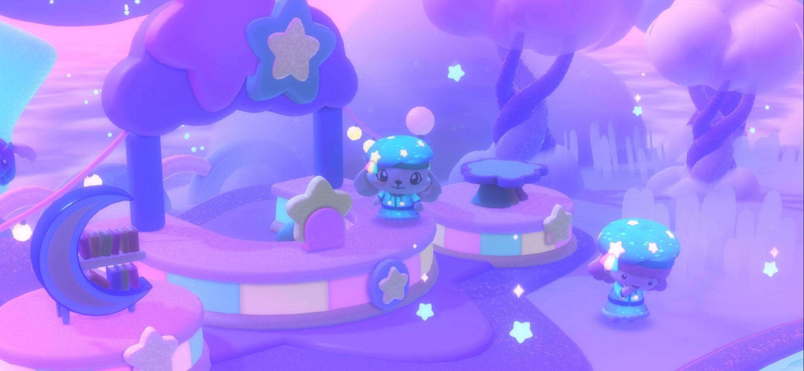 A player standing during starfall in Hello Kitty Island Adventure.