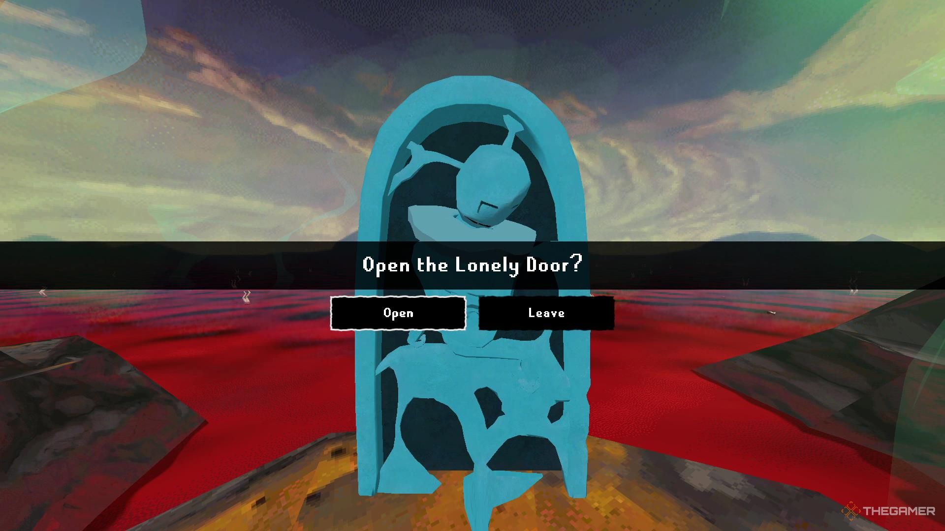 A prompt asks you if you'd like to open the Lonely Door in Ena Dream BBQ.