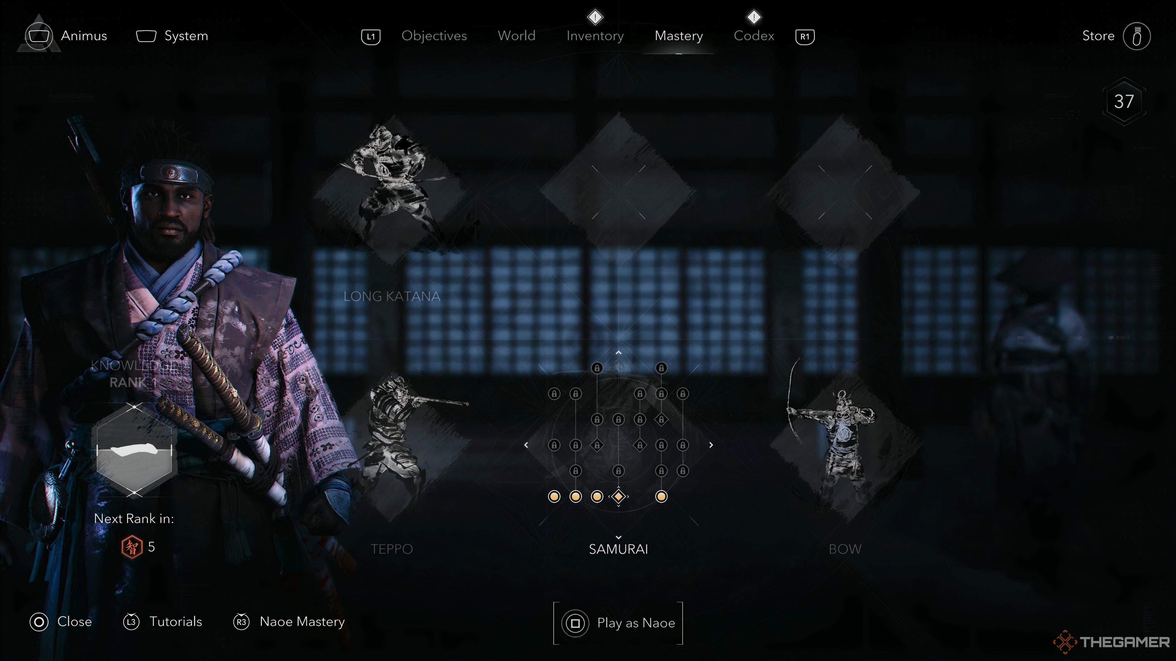 Mastery Upgrade screen for Yasuke in Assassin's Creed Shadows