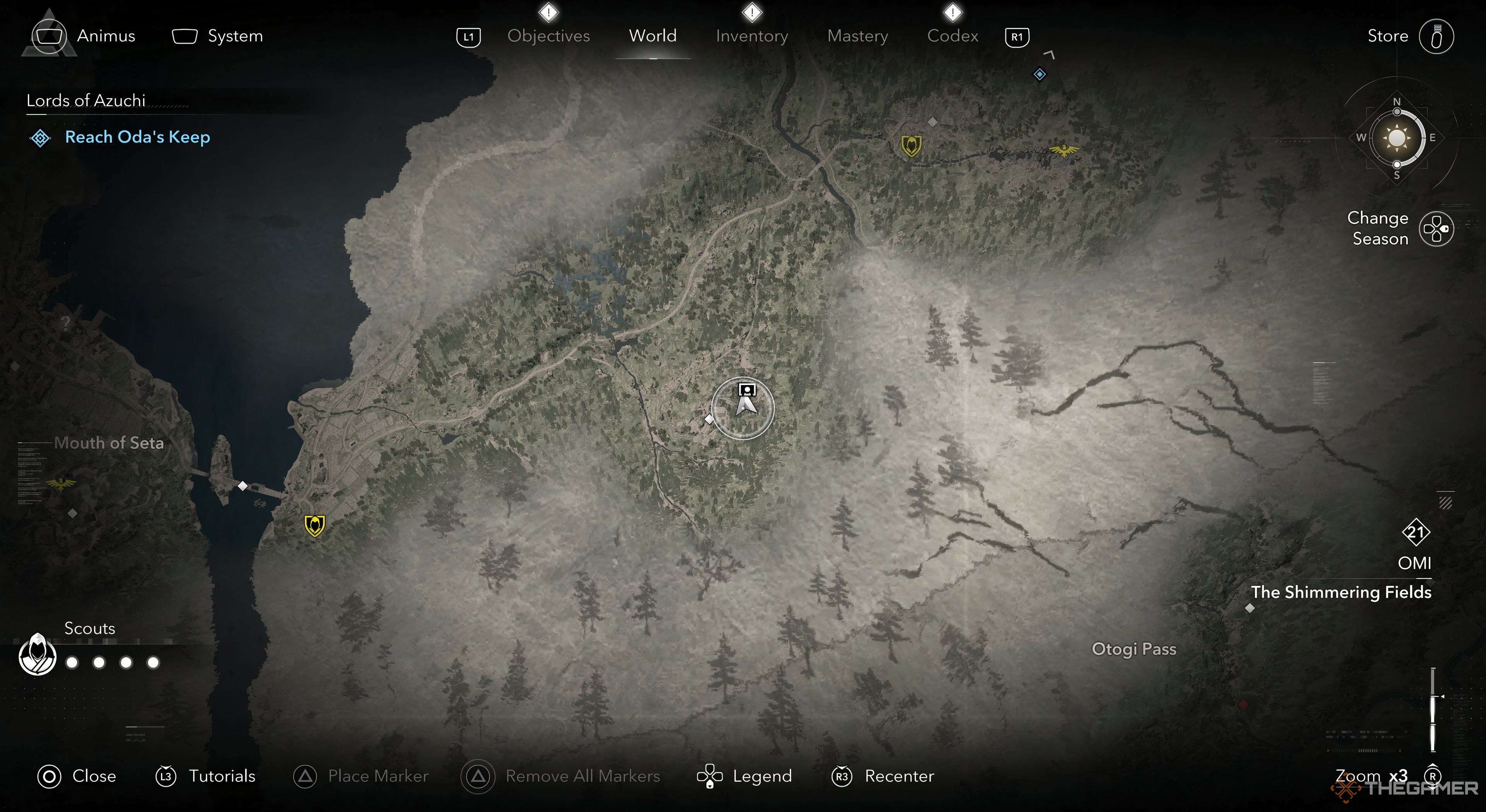 Assassin's Creed Shadows The Tanuki's location on the world map. 