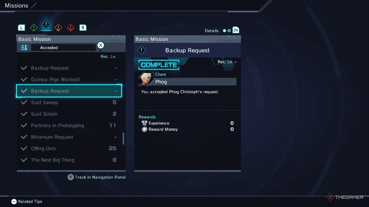 Backup Request Basic Mission in Xenoblade Chronicles X