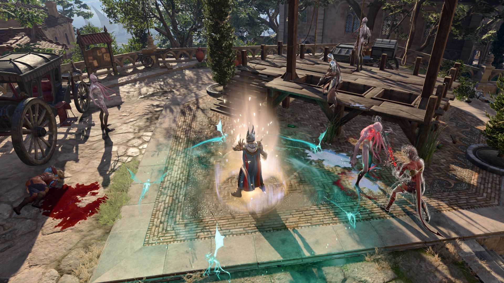 Combat using an Oath of the Crown paladin in Baldur's Gate 3.