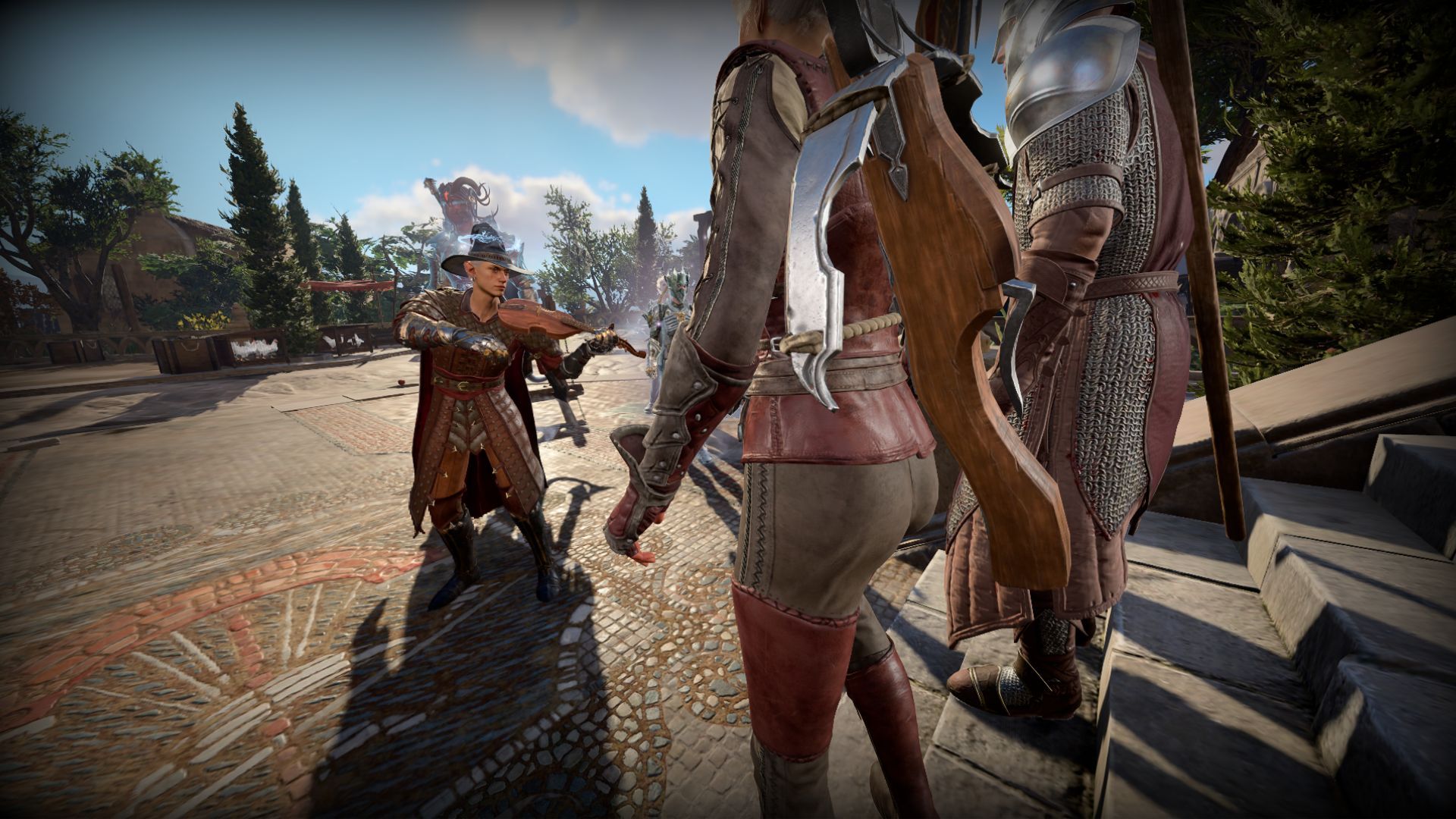 A performing bard in Baldur's Gate 3.