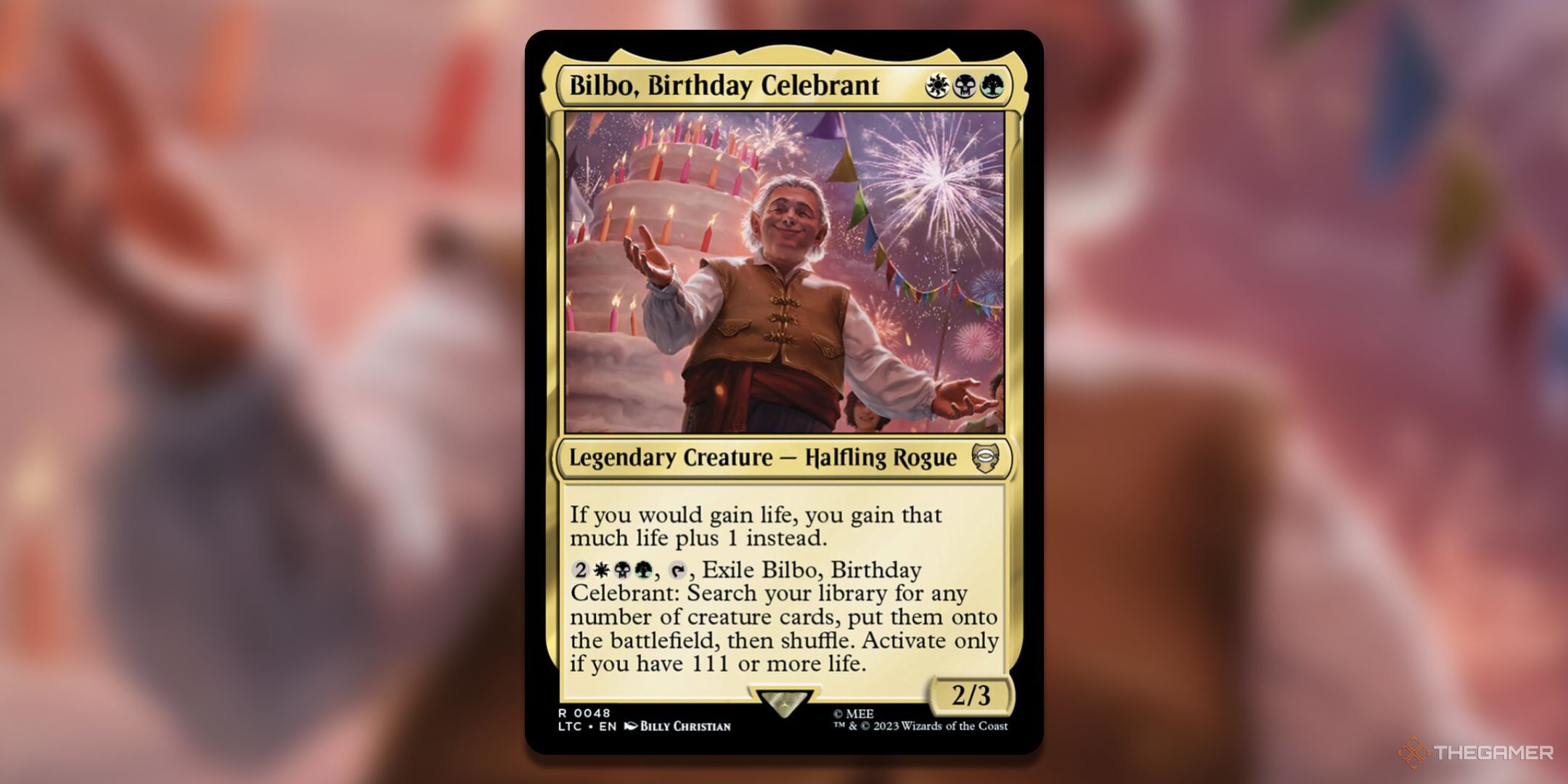 Bilbo, Birthday Celebrant Magic The Gathering Card.