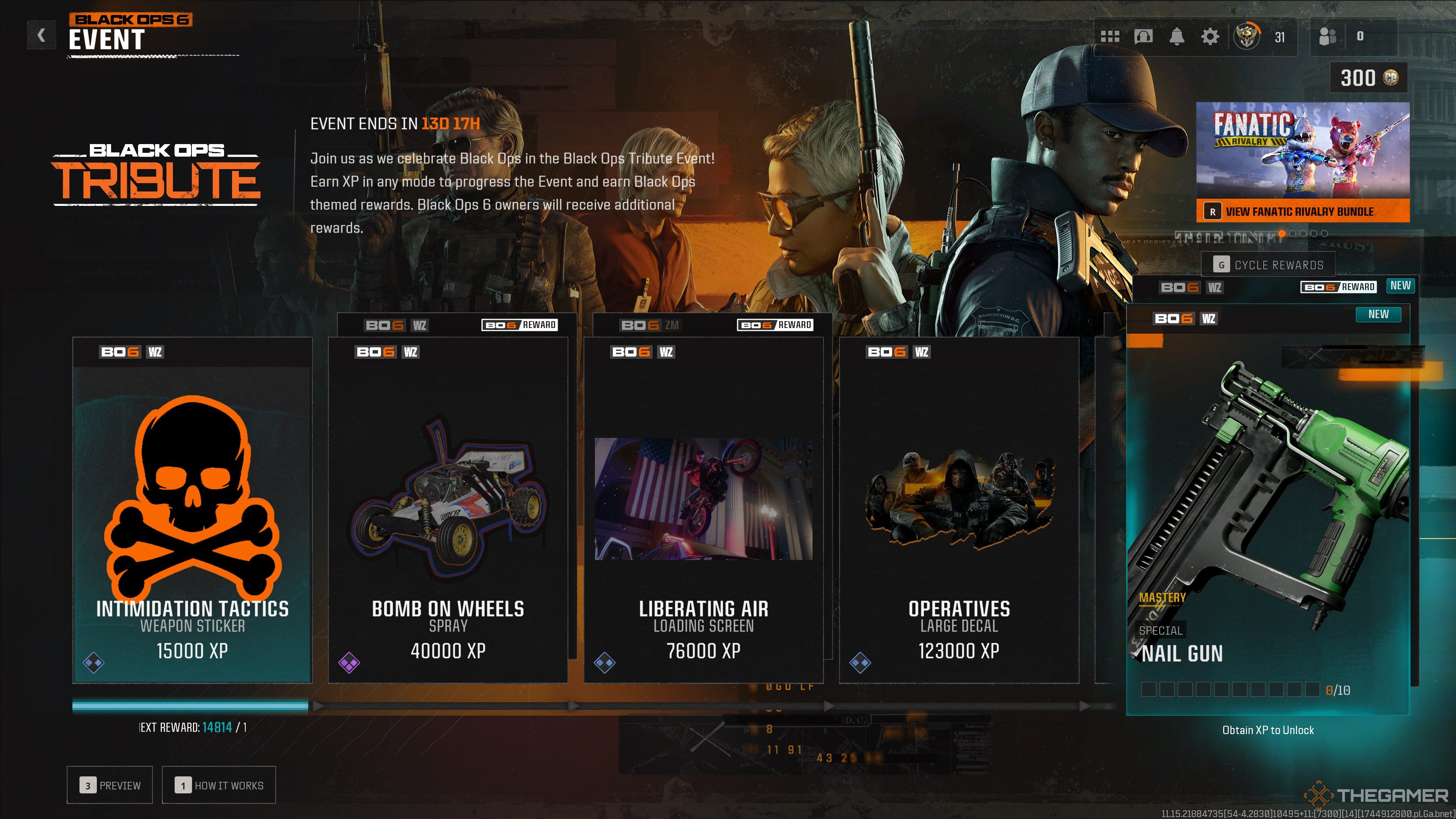 Black Ops 6 Tribute Event Rewards