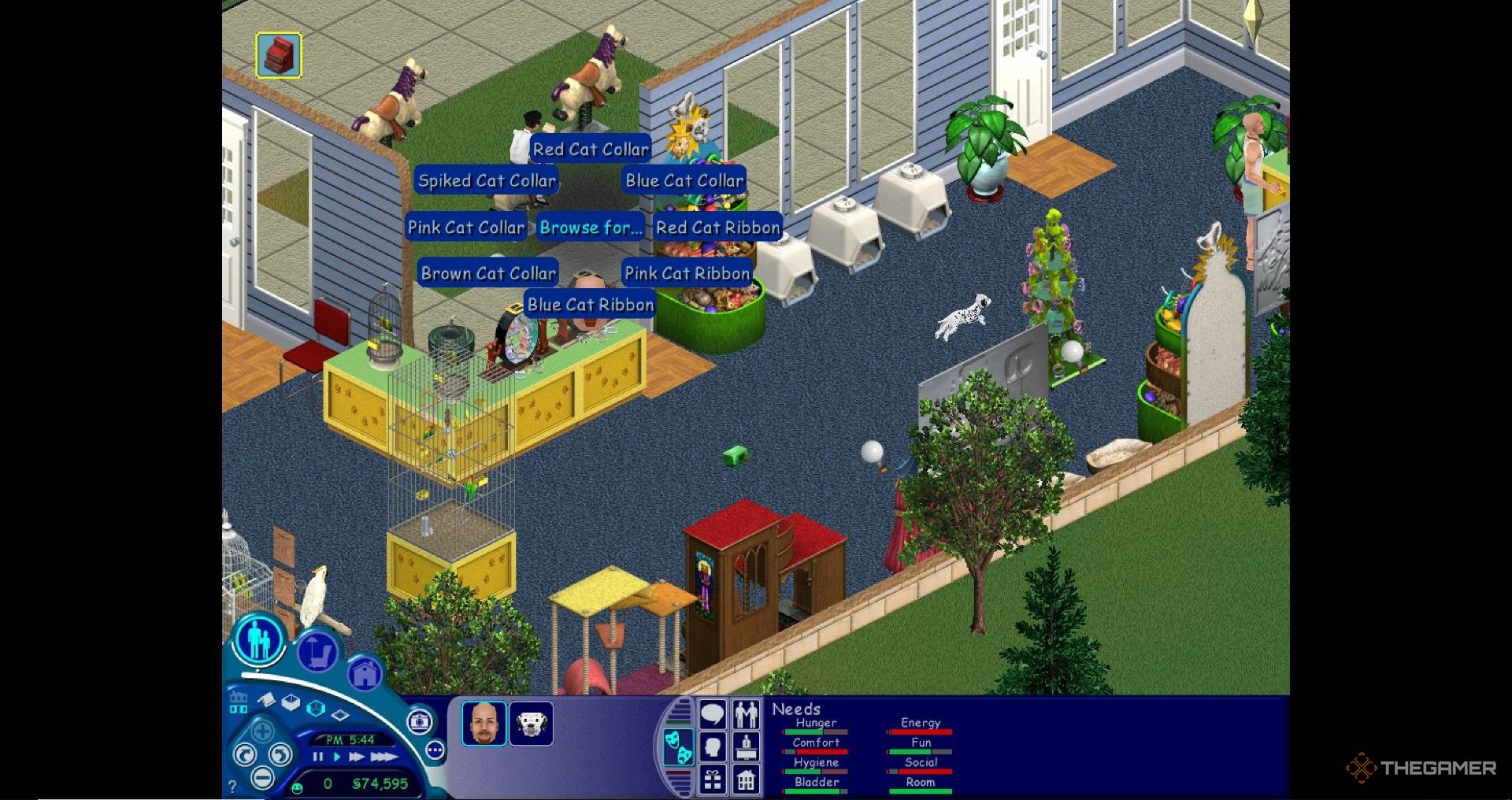 Buying a cat collar in The Sims Unleashed.