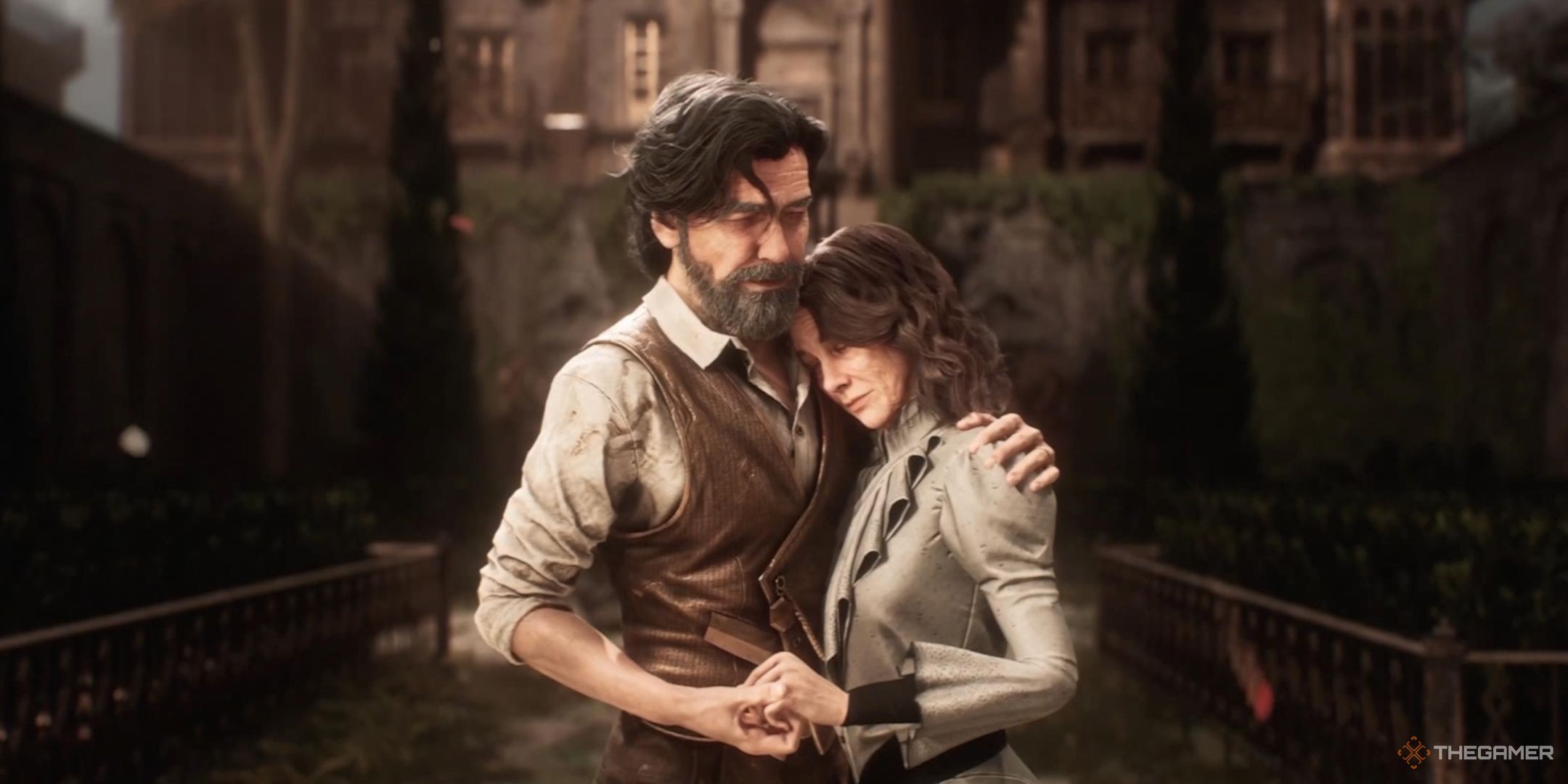 Renoir and Aline comfort one another at the end of Clair Obscur: Expedition 33.