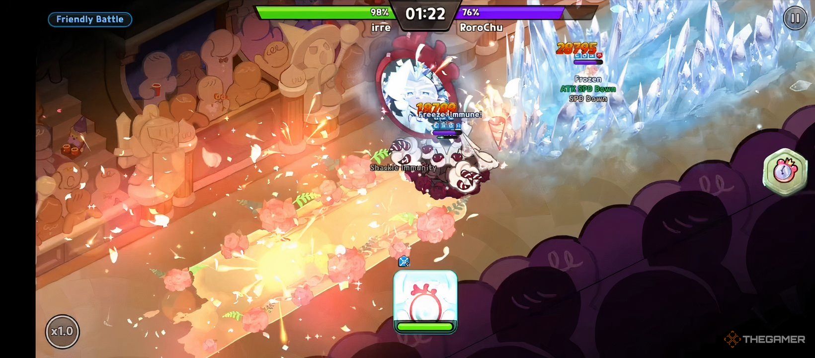 Cookie Run Kingdom, Agar Agar Cookie copying Frost Queen Cookie's skill. 