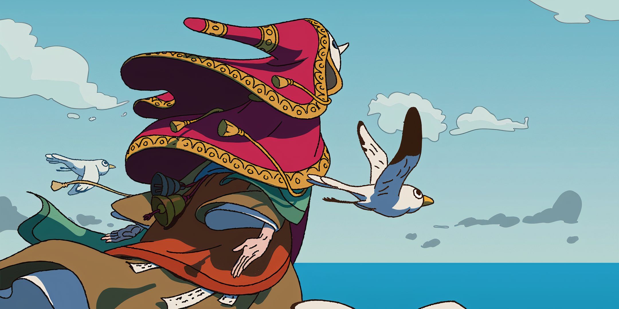 A magical antagonist flying through the air in the Obojima campaign setting in Dungeons & Dragons.