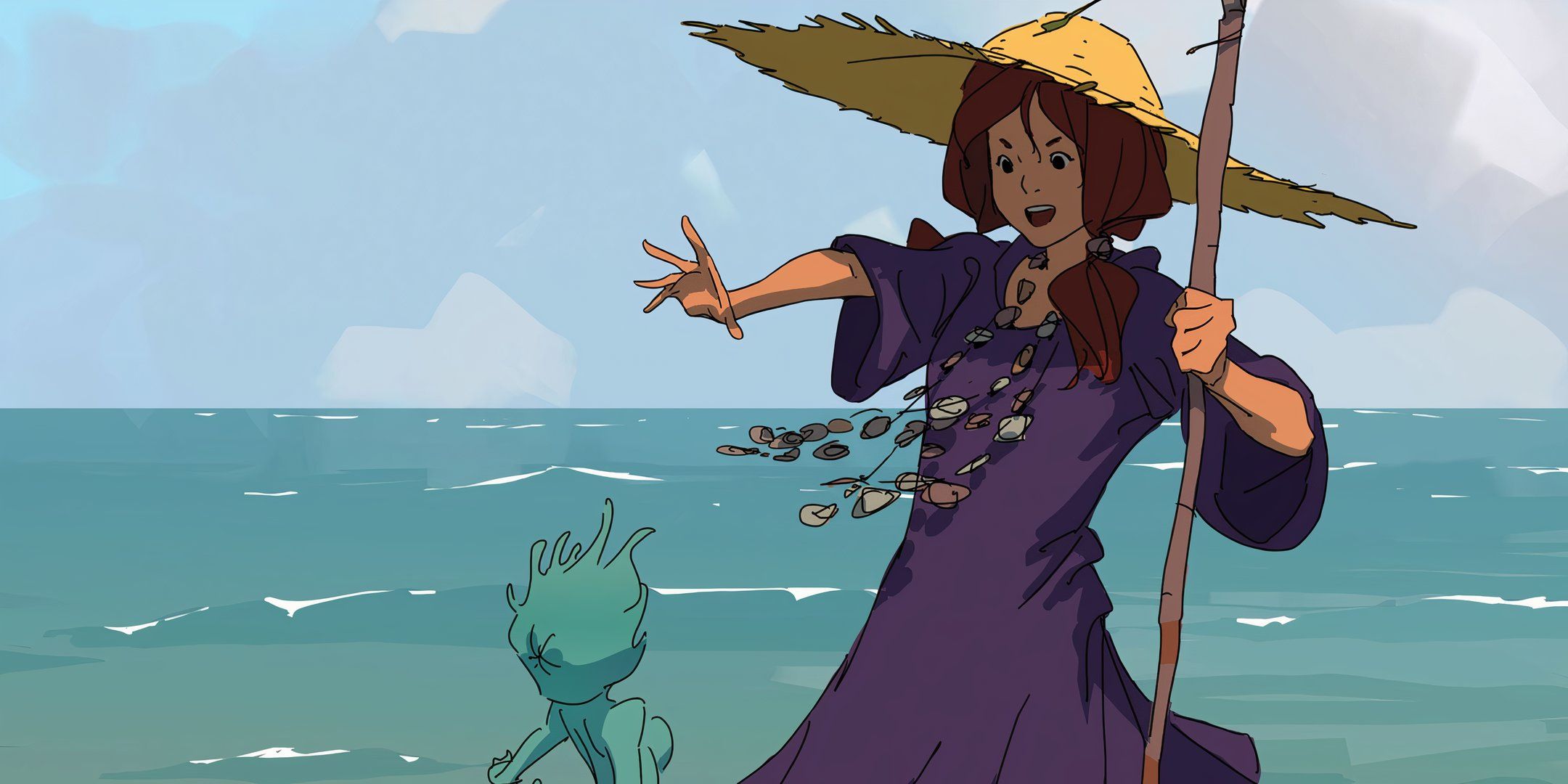 A player character casting a spell in the Obojima campaign setting in Dungeons & Dragon .