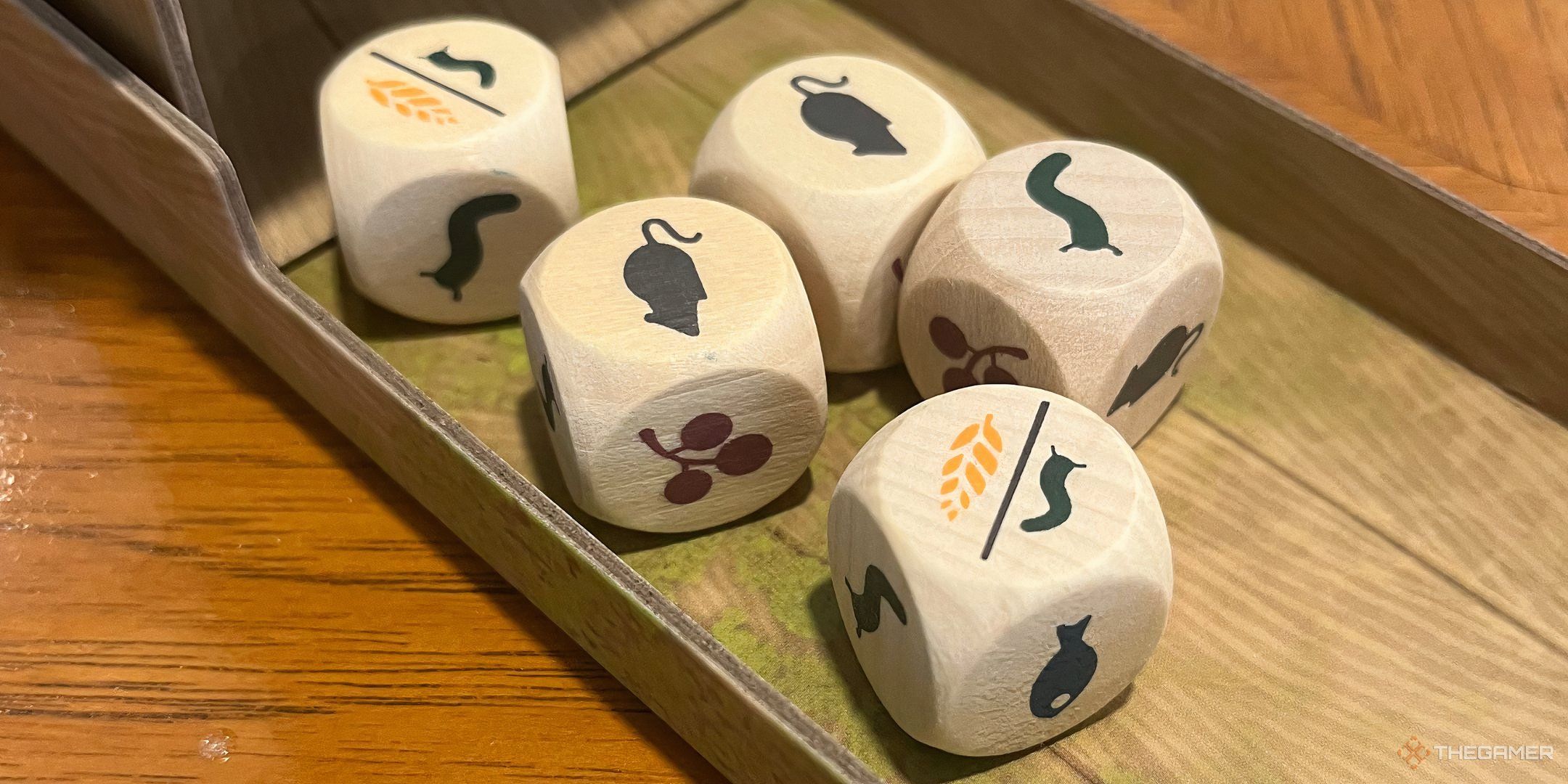 The food dice in Wingspan.