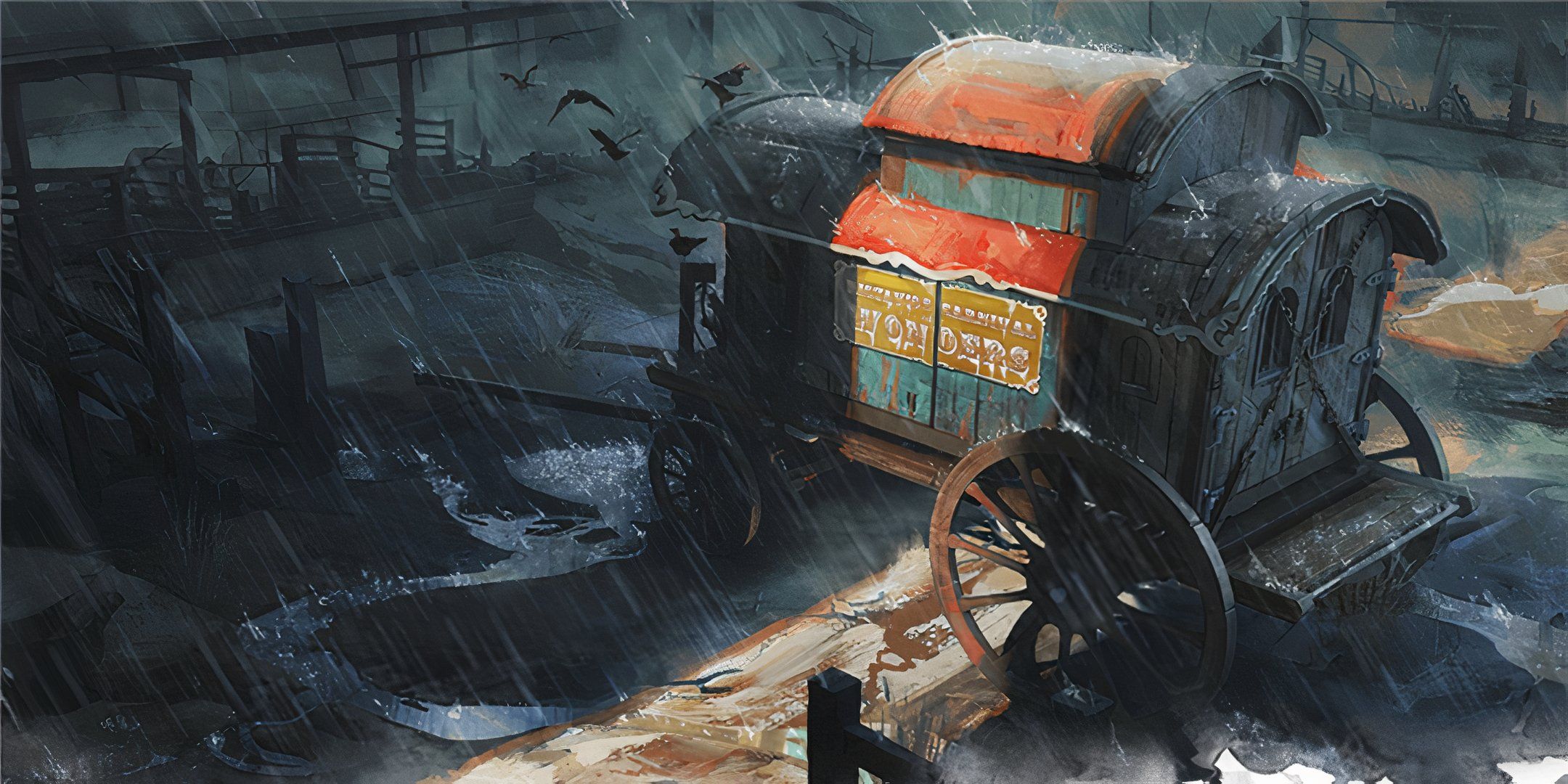 A vistani wagon in Dungeons & Dragons in the Curse of Strahd module.