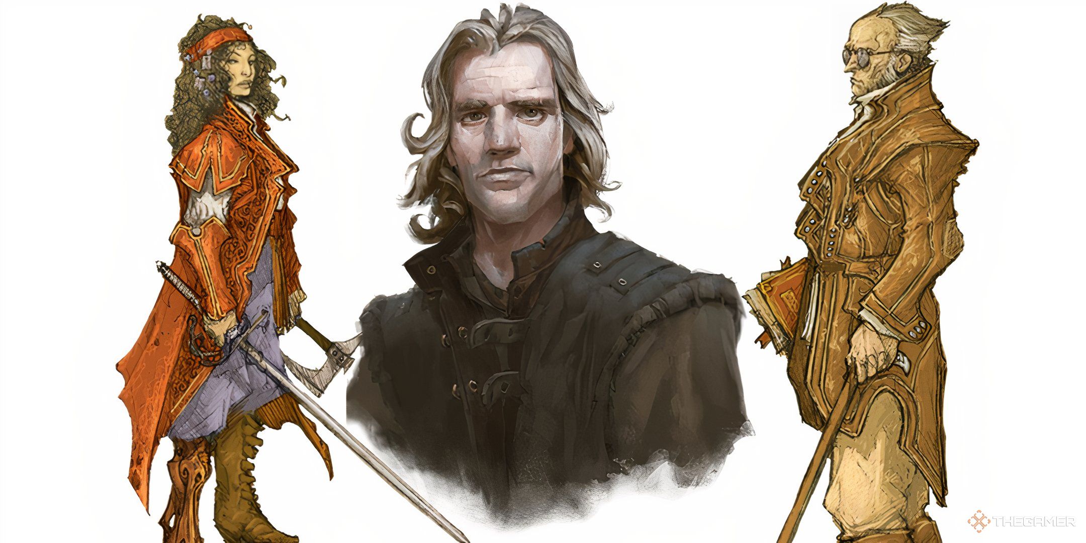 Three NPC companions from Curse of Strahd in a split image with one another. 