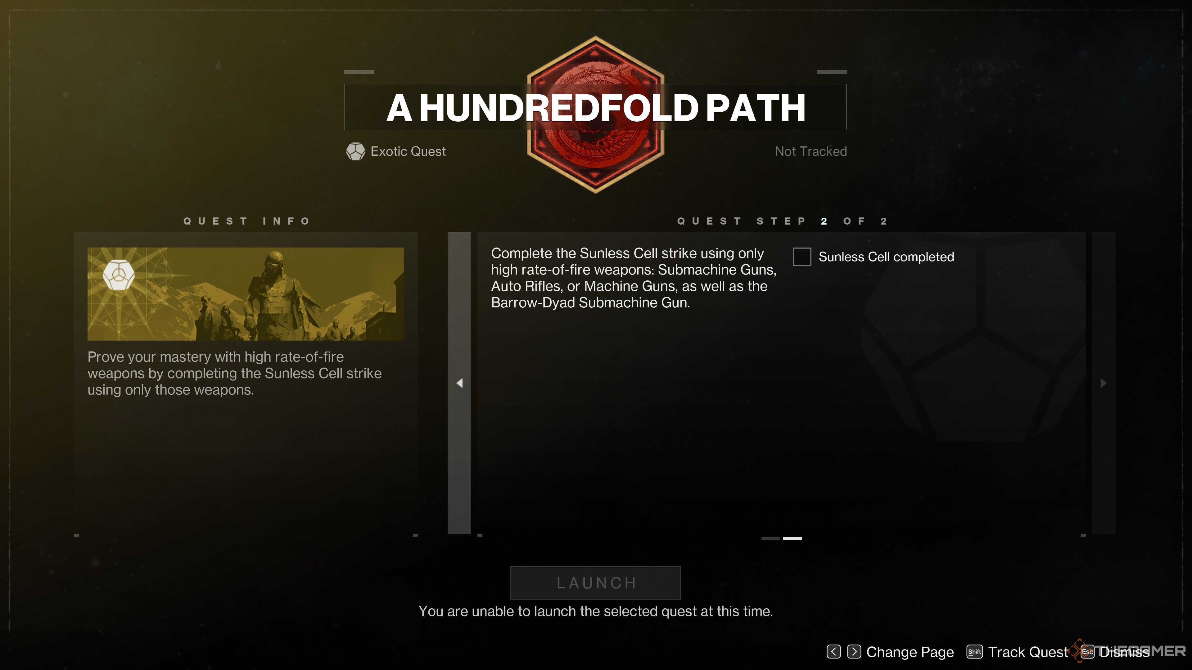Destiny 2 Hundredfold Path Sunless Cell Objective