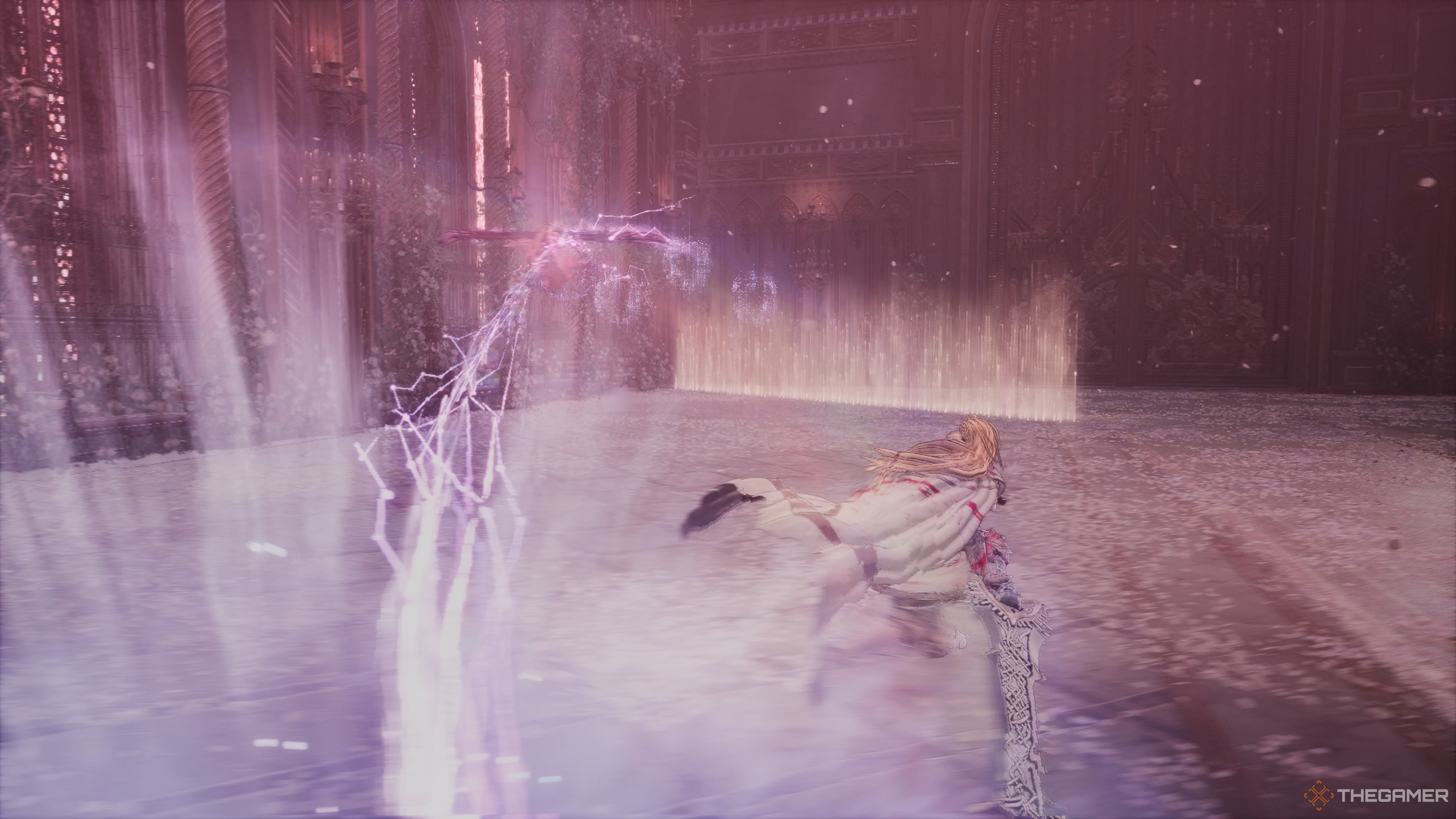 Dodging Reese's floating projectile attack in The First Berserker Khazan.