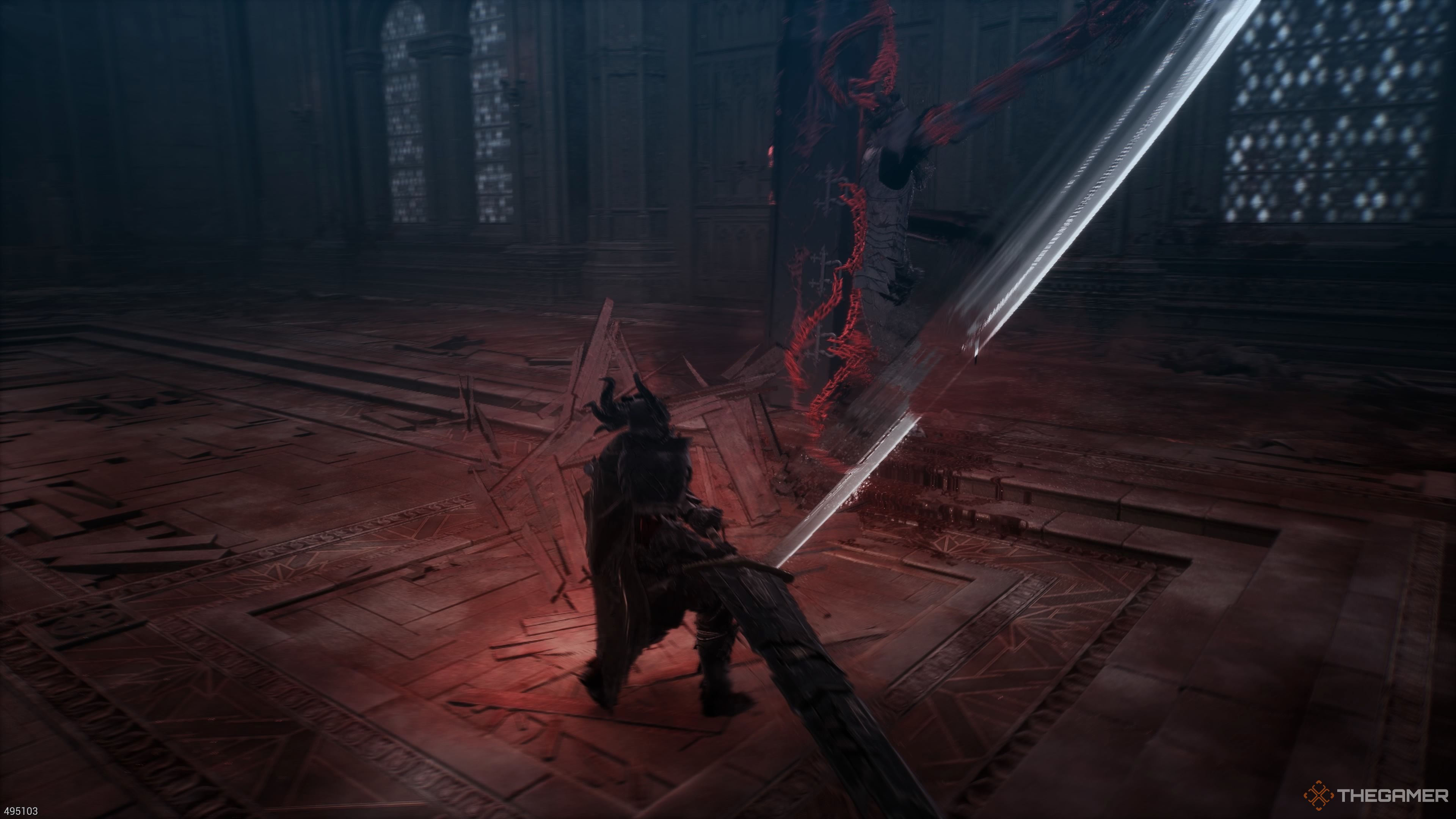Dodging Skalpel's slash in The First Berserker Khazan.