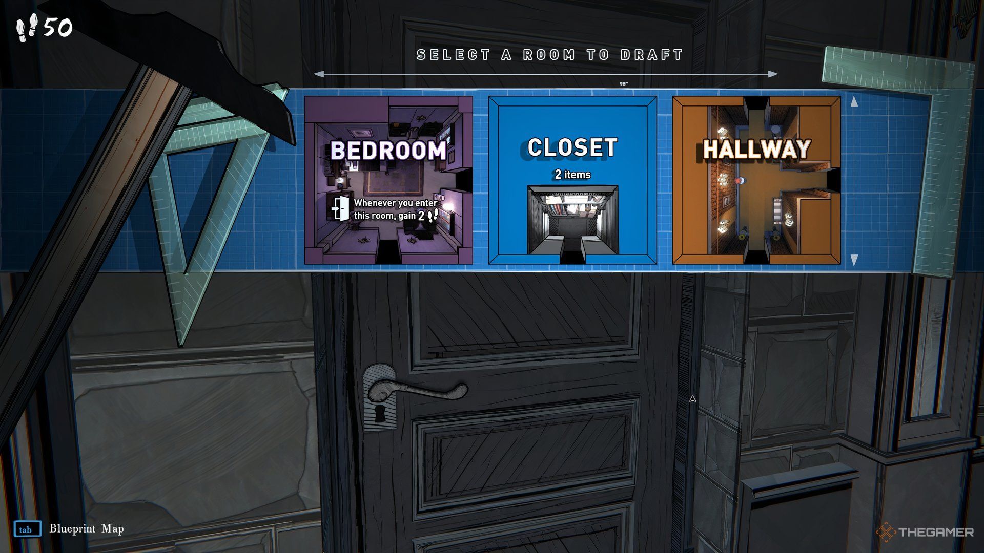 Drafting a room in Blue Prince.