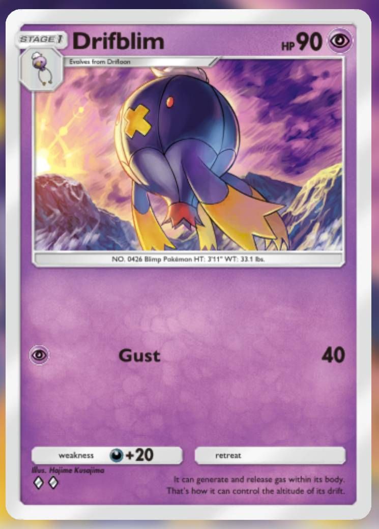 The Drifblim card, from Shining Revelry.