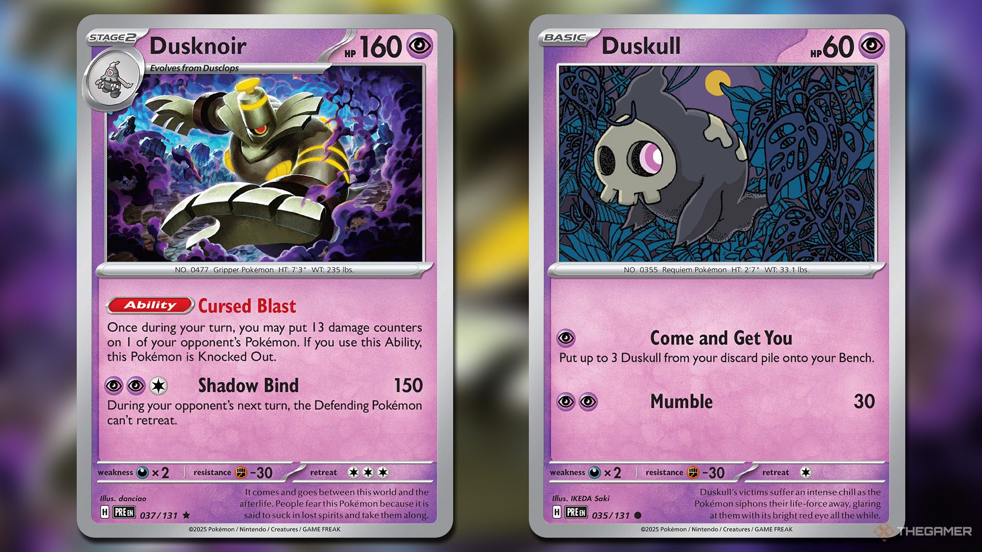 Dusknoir and Duskull cards in Pokemon TCG.