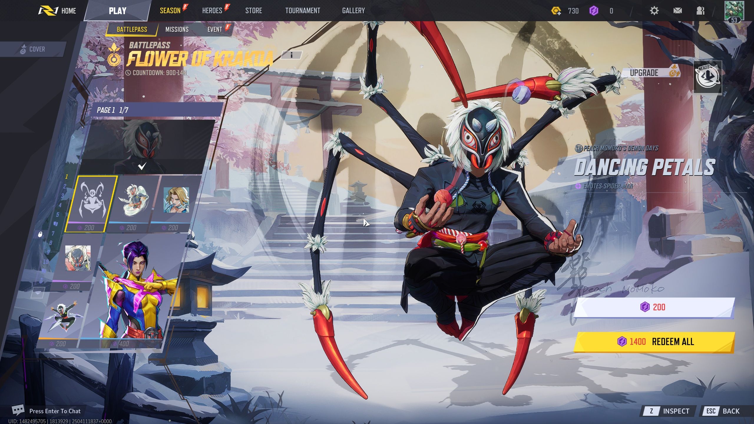Every reward in page 1 battle pass - Marvel Rivals