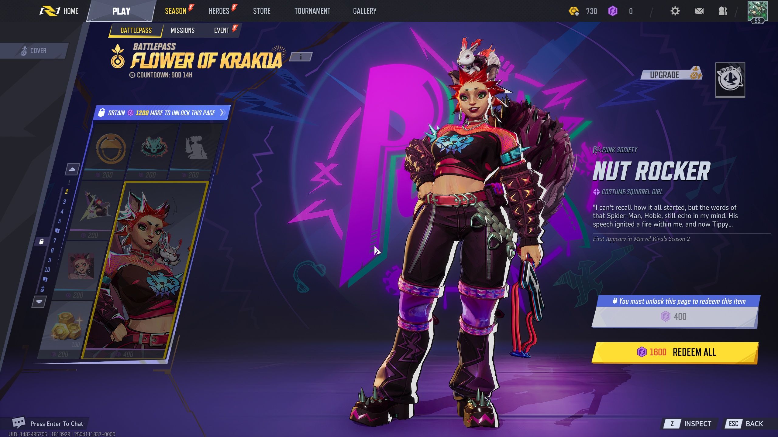 Every reward in page 2 battle pass - Marvel Rivals