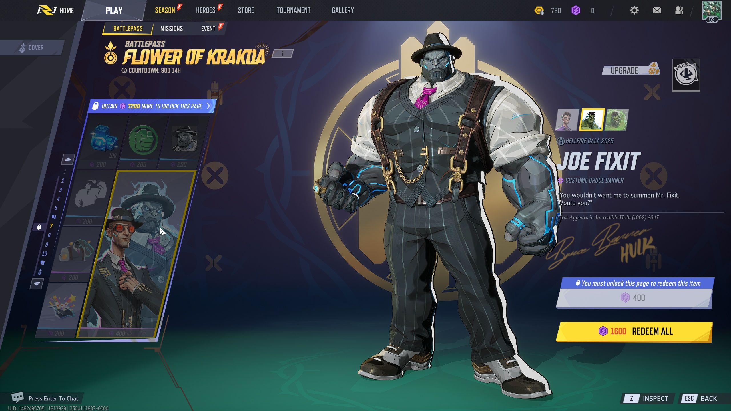 Every reward in page 7 battle pass - Marvel Rivals