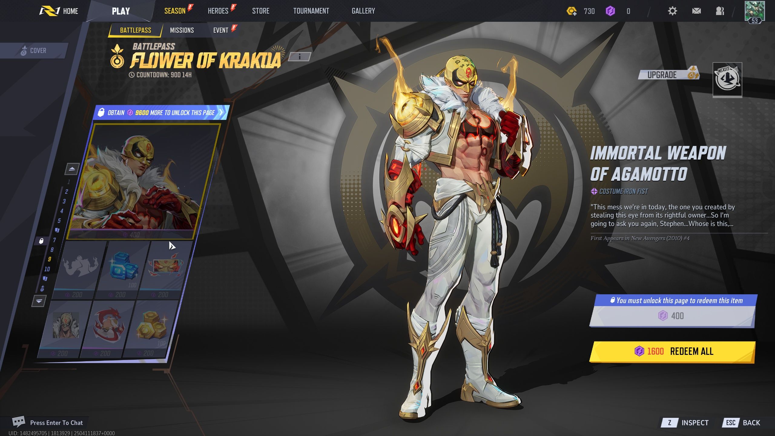 Every reward in page 9 battle pass - Marvel Rivals