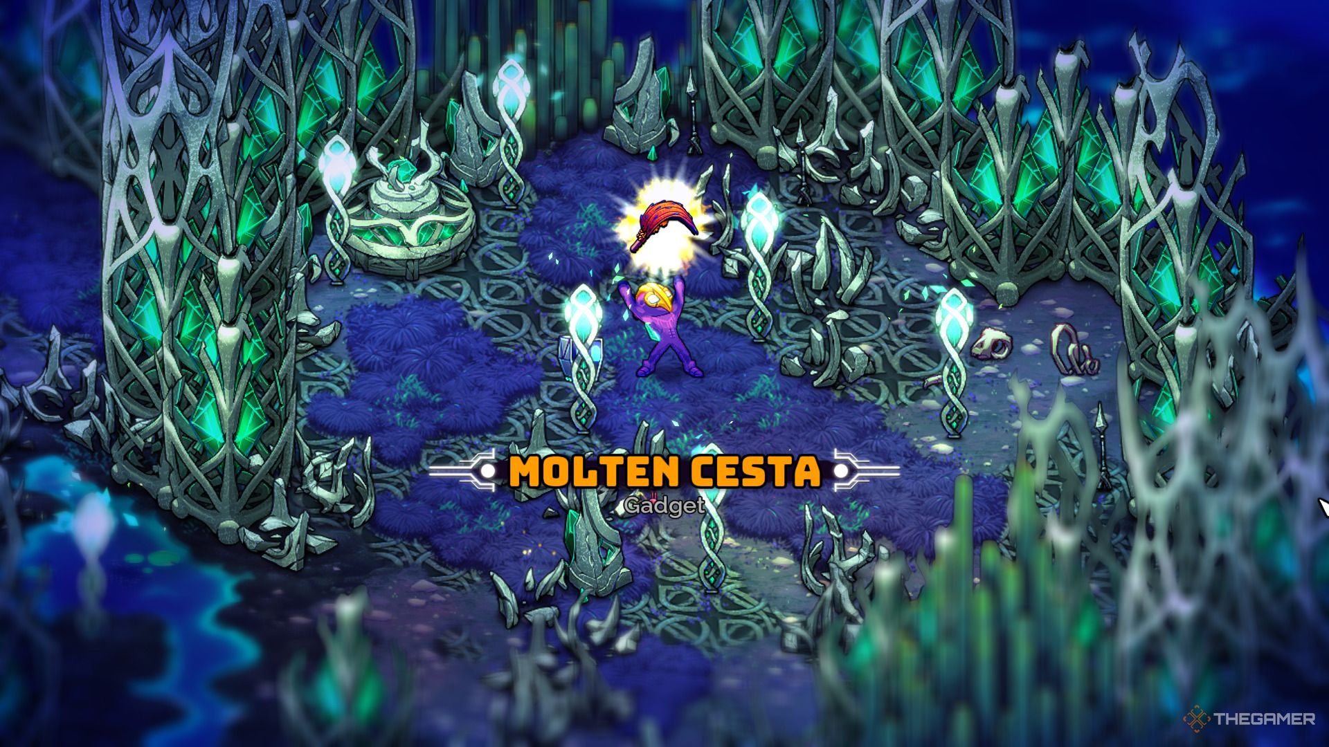 Exploring the map and finding a Gadget in Crashlands 2.