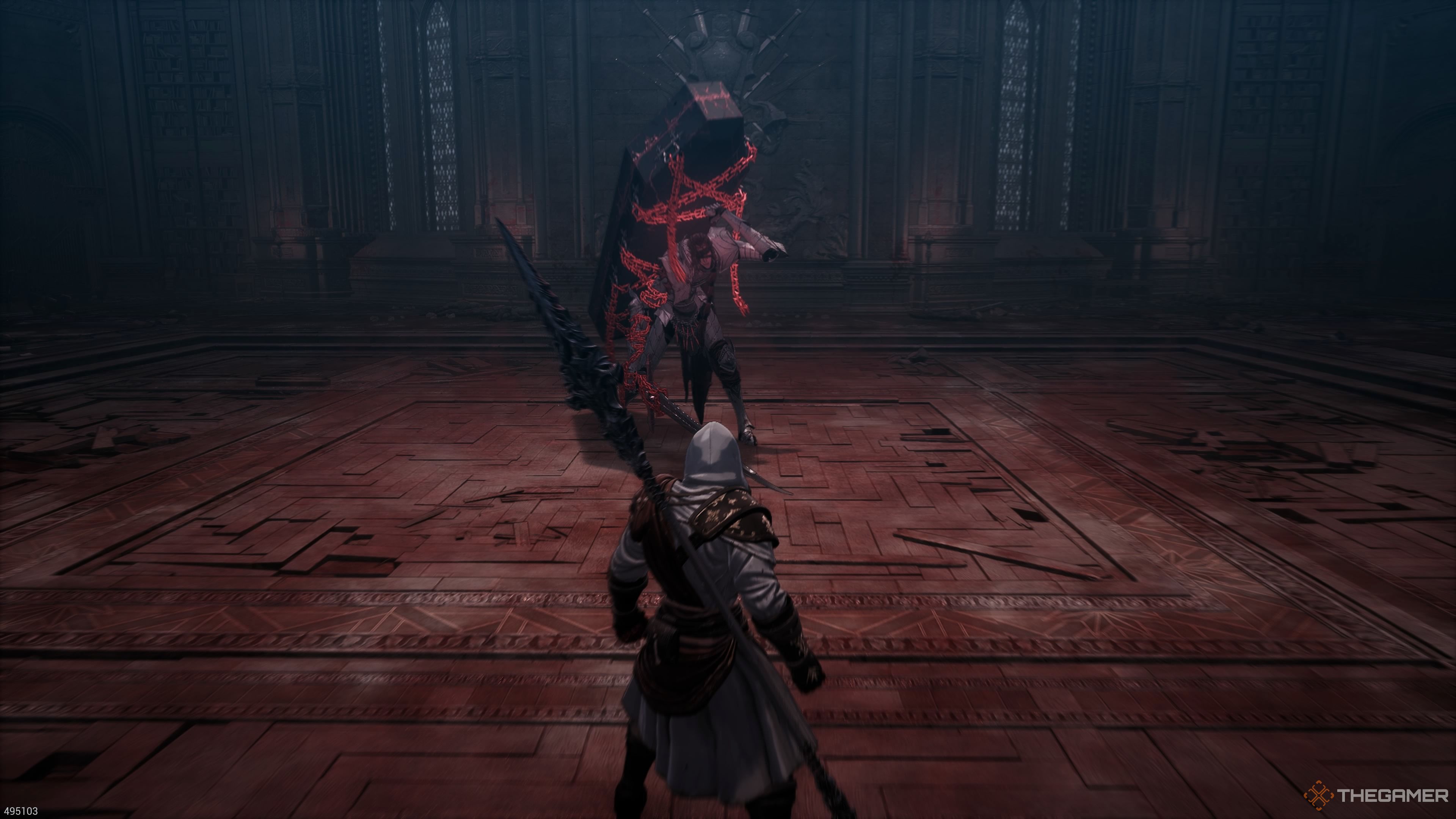 Facing off against Skalpel at the beginning of the battle in The First Berserker Khazan.