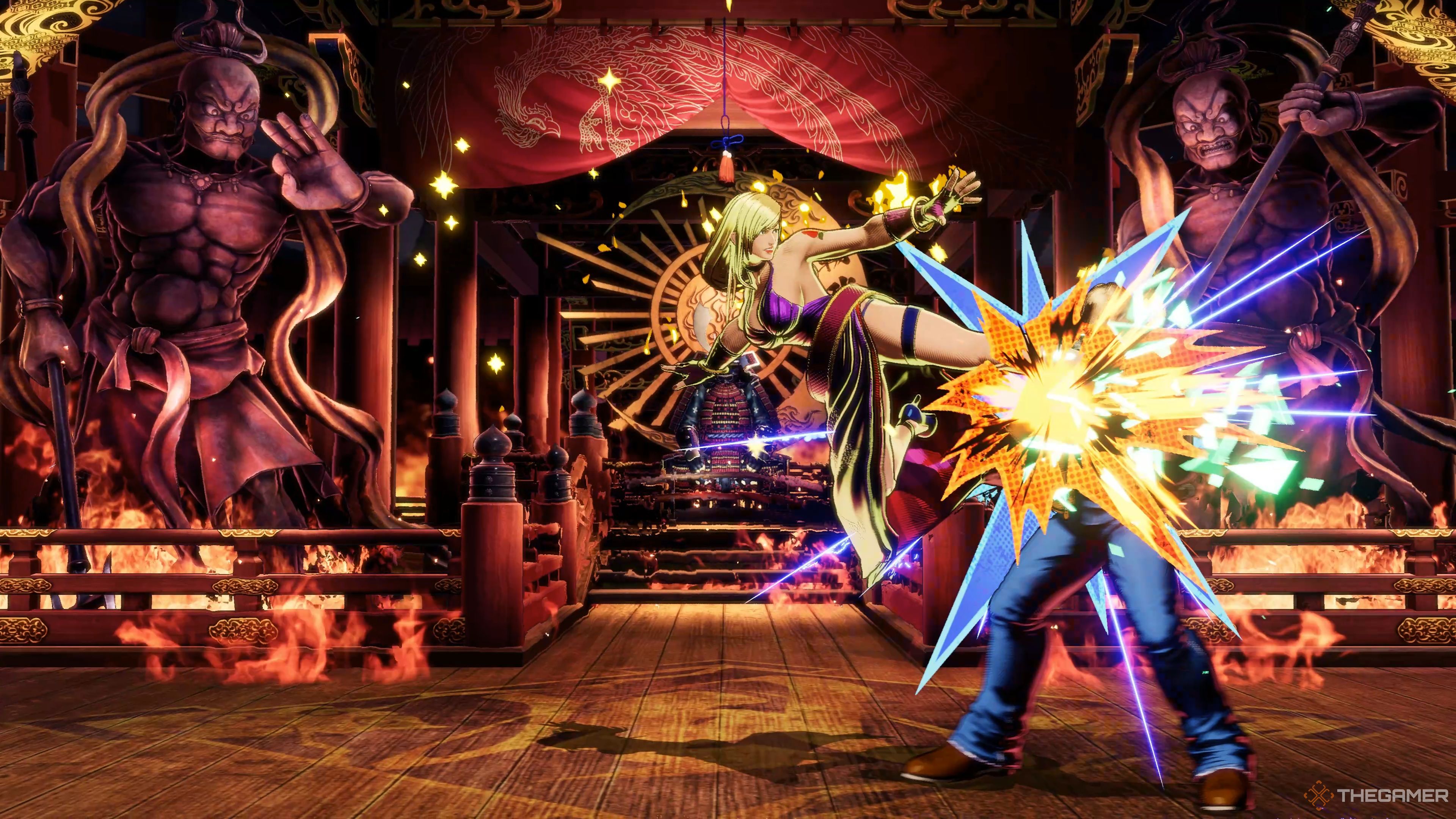 B. Jenet lander her Harrier Bee Follow-Up attacks on Terry Bogard in Fatal Fury: City of the Wolves.