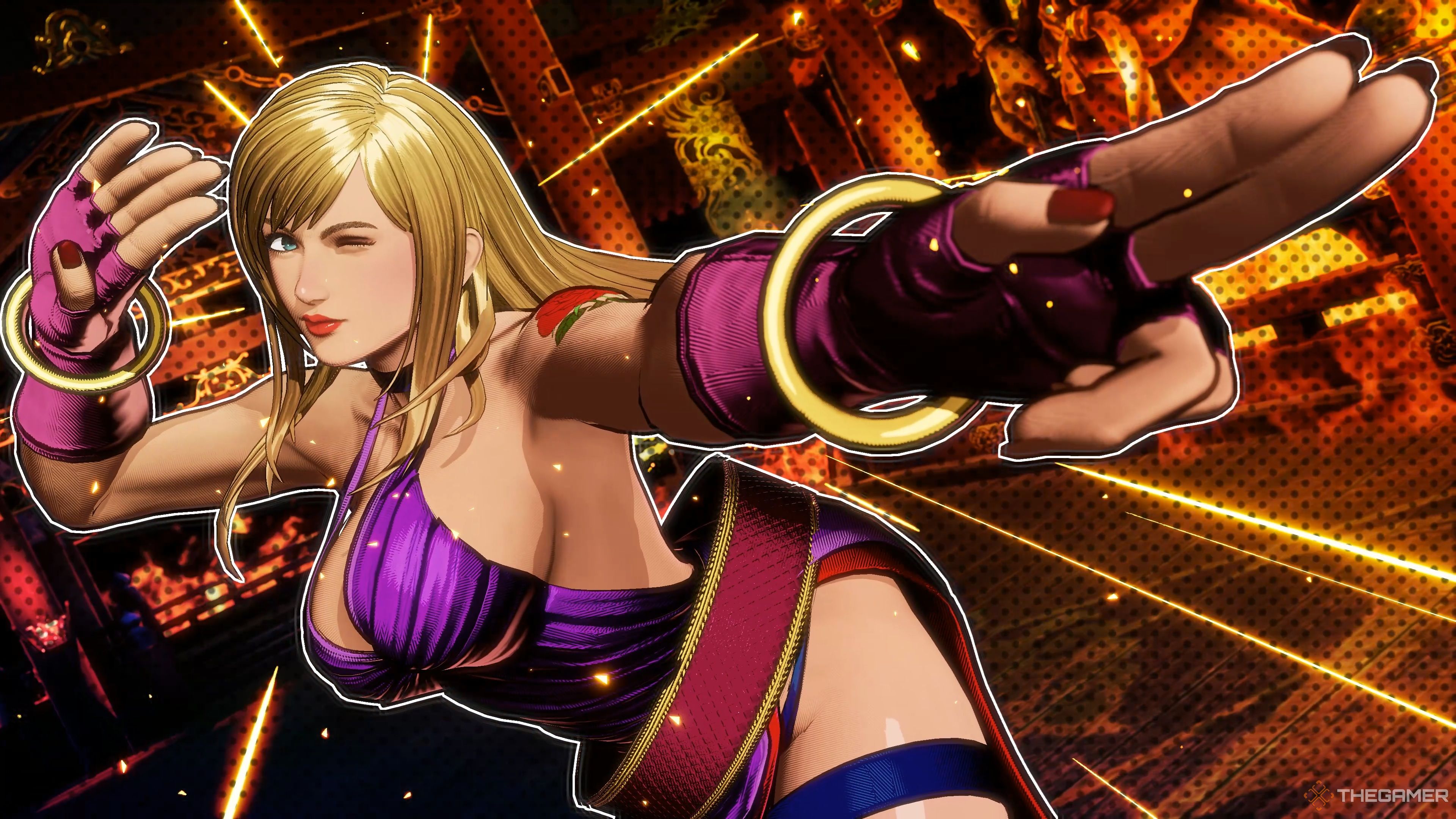 B. Jenet executing her JB-14 Hidden Gear on Terry Bogard in Fatal Fury: City of the Wolves.