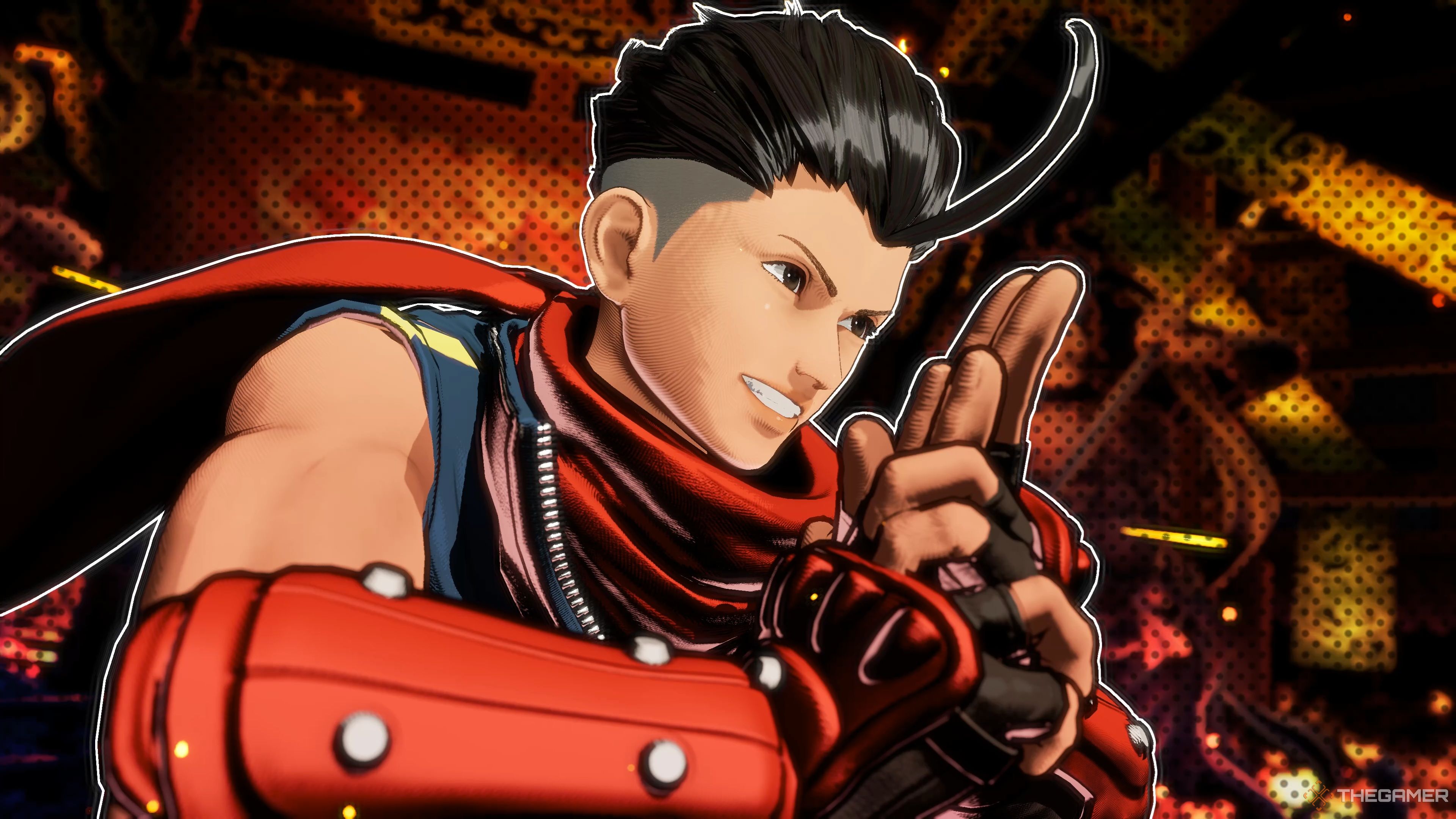 Hokutomaru excecuting his Hiougi Shiranui Ryuu Hidden Gear on Terry Bogard in Fatal Fury: City of the Wolves.