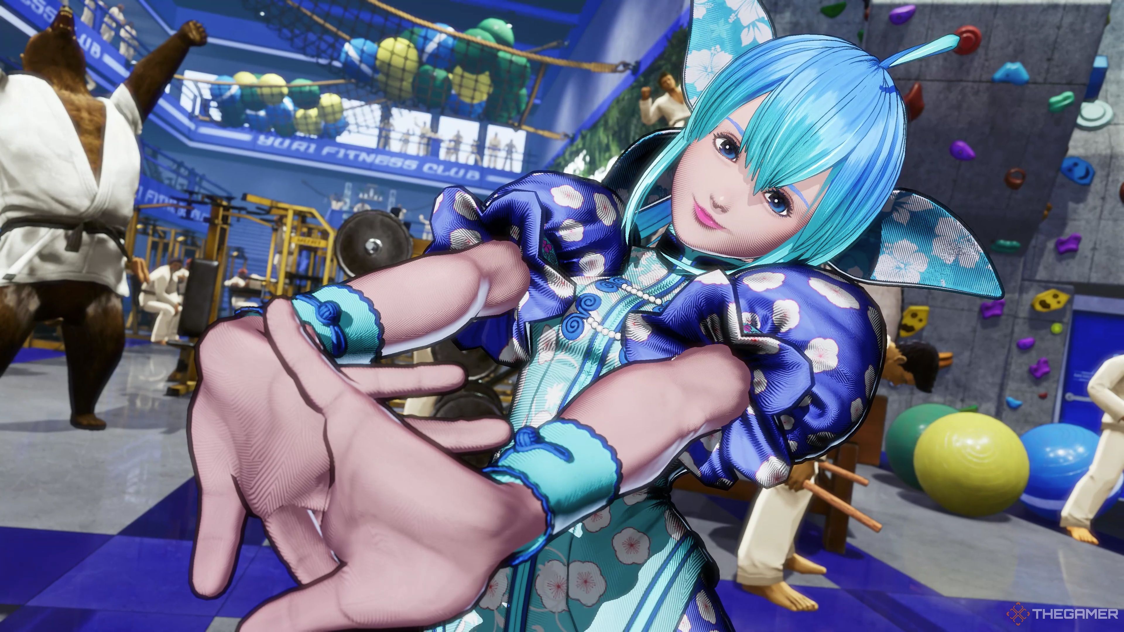 Hotaru Futaba posing during her victory screen, rocking a unique Design Pattern on her outfit and custom color scheme in Fatal Fury: City of the Wolves.