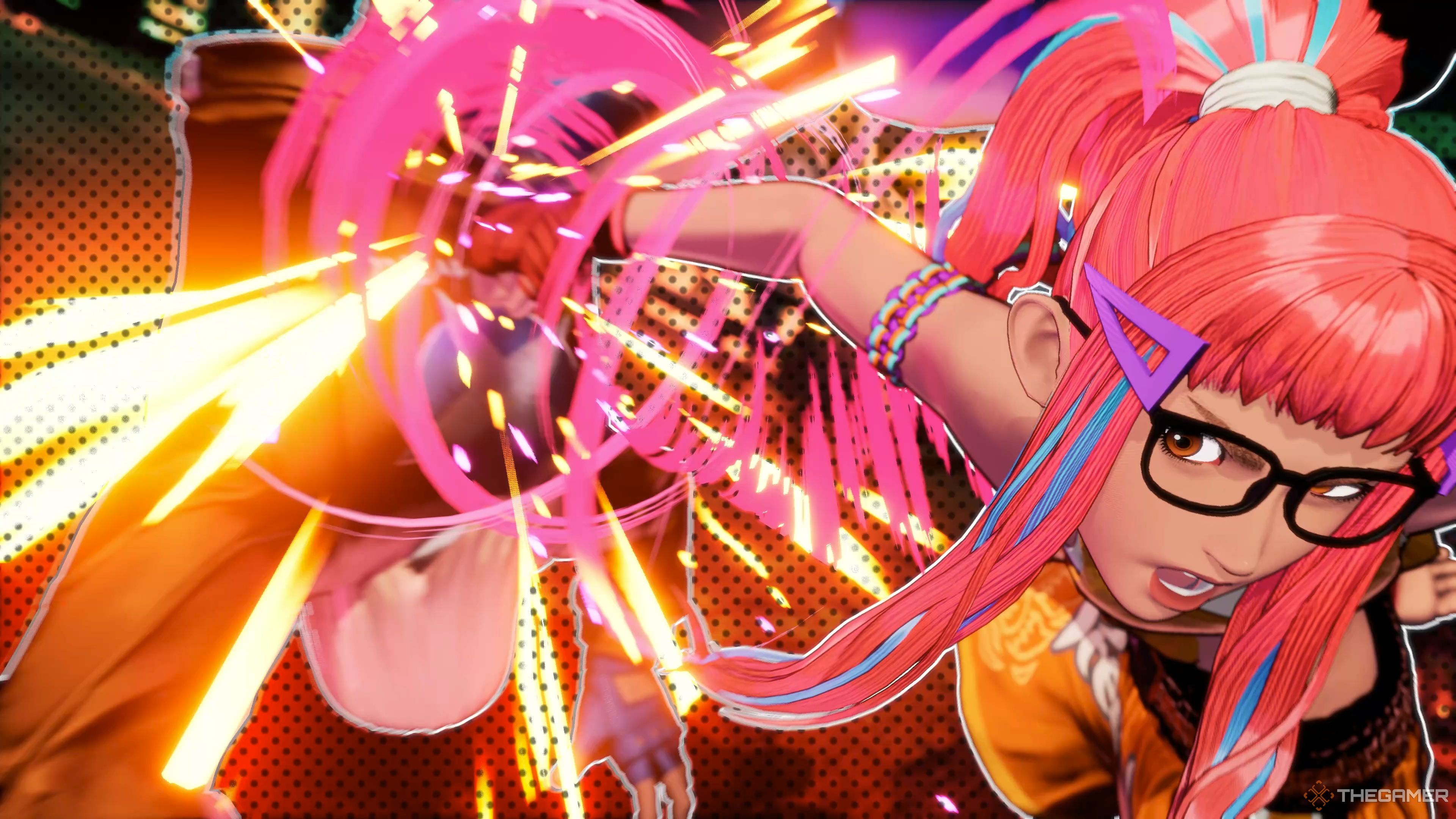 Preecha executing her P = mc2 Redline Gear on Terry Bogard in Fatal Fury: City of the Wolves.