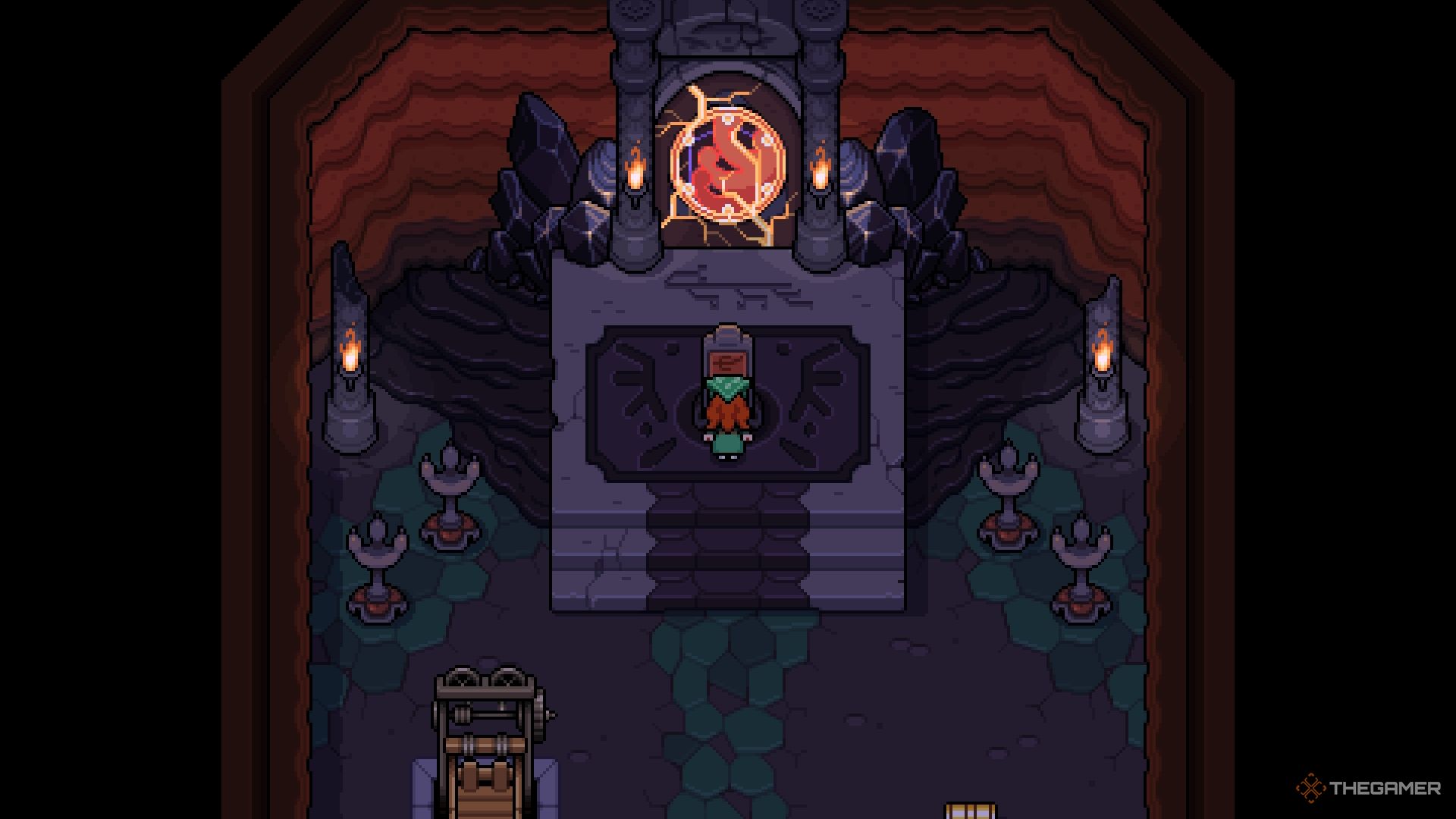 The Farmer at the Fire Seal in the Mines.