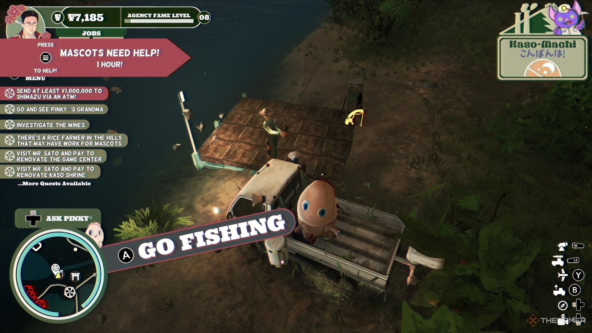 Fishing spot in Promise Mascot Agency.