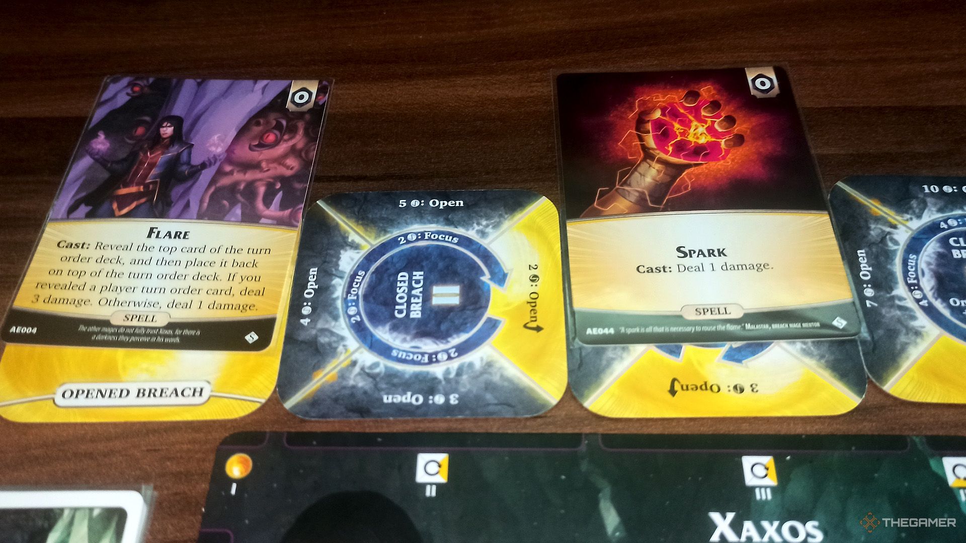 Flare and Sparks spells placed on breaches in Aeon's End.