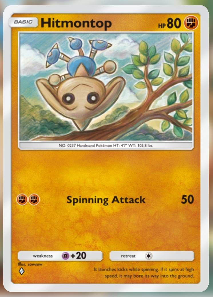 The Hitmontop card, from Space-Time Smackdown in Pokemon TCG Pocket.