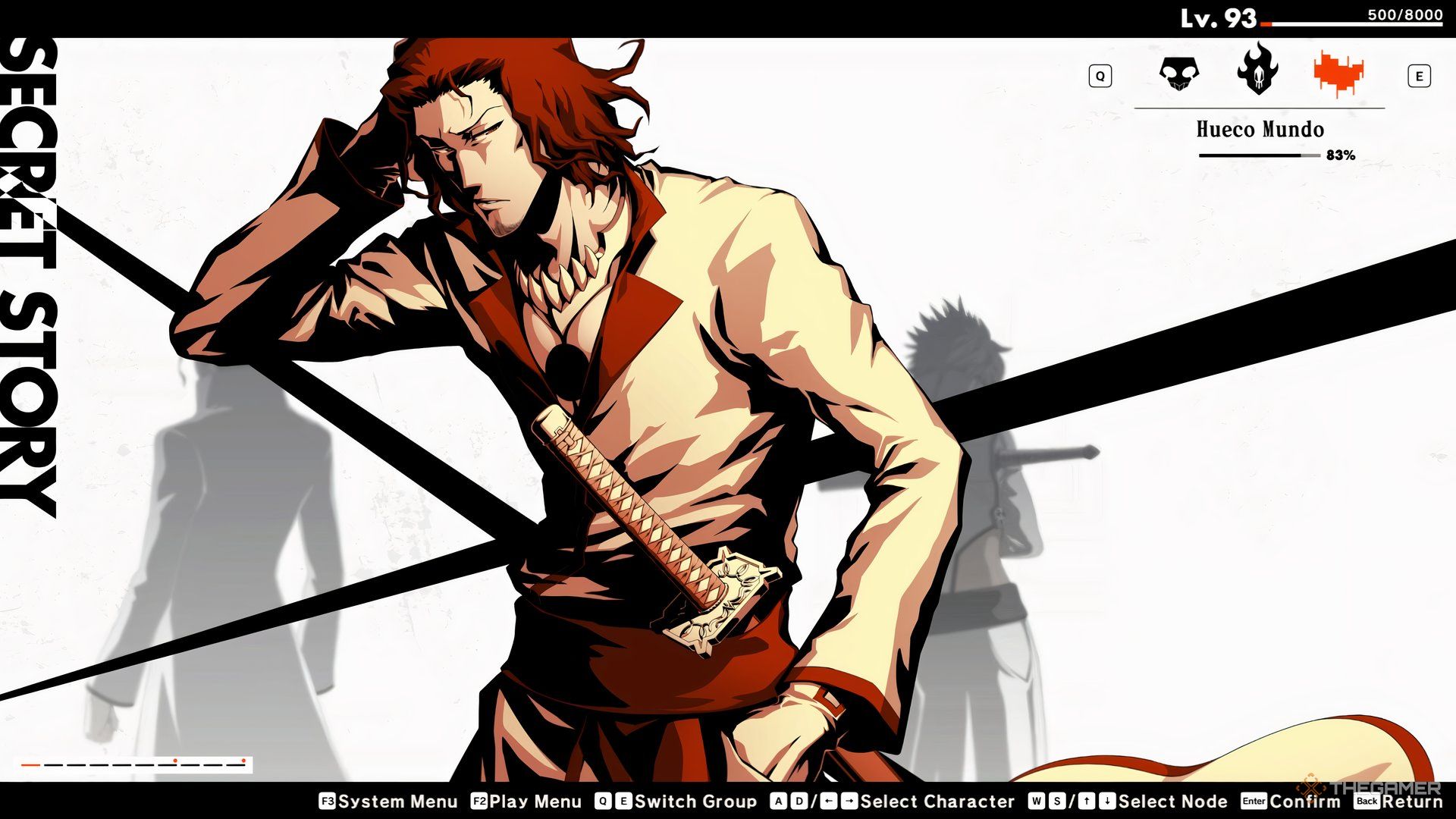 Coyote Stark's Secret Stories page in Bleach Rebirth of Souls.