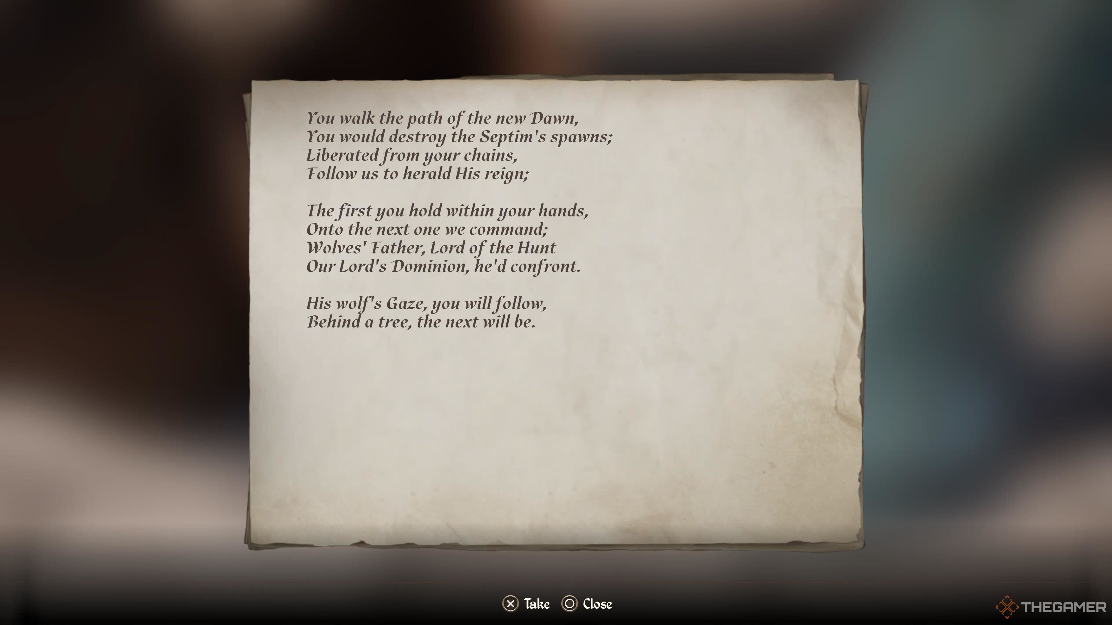 A Mythic Dawn note in Oblivion Remastered.