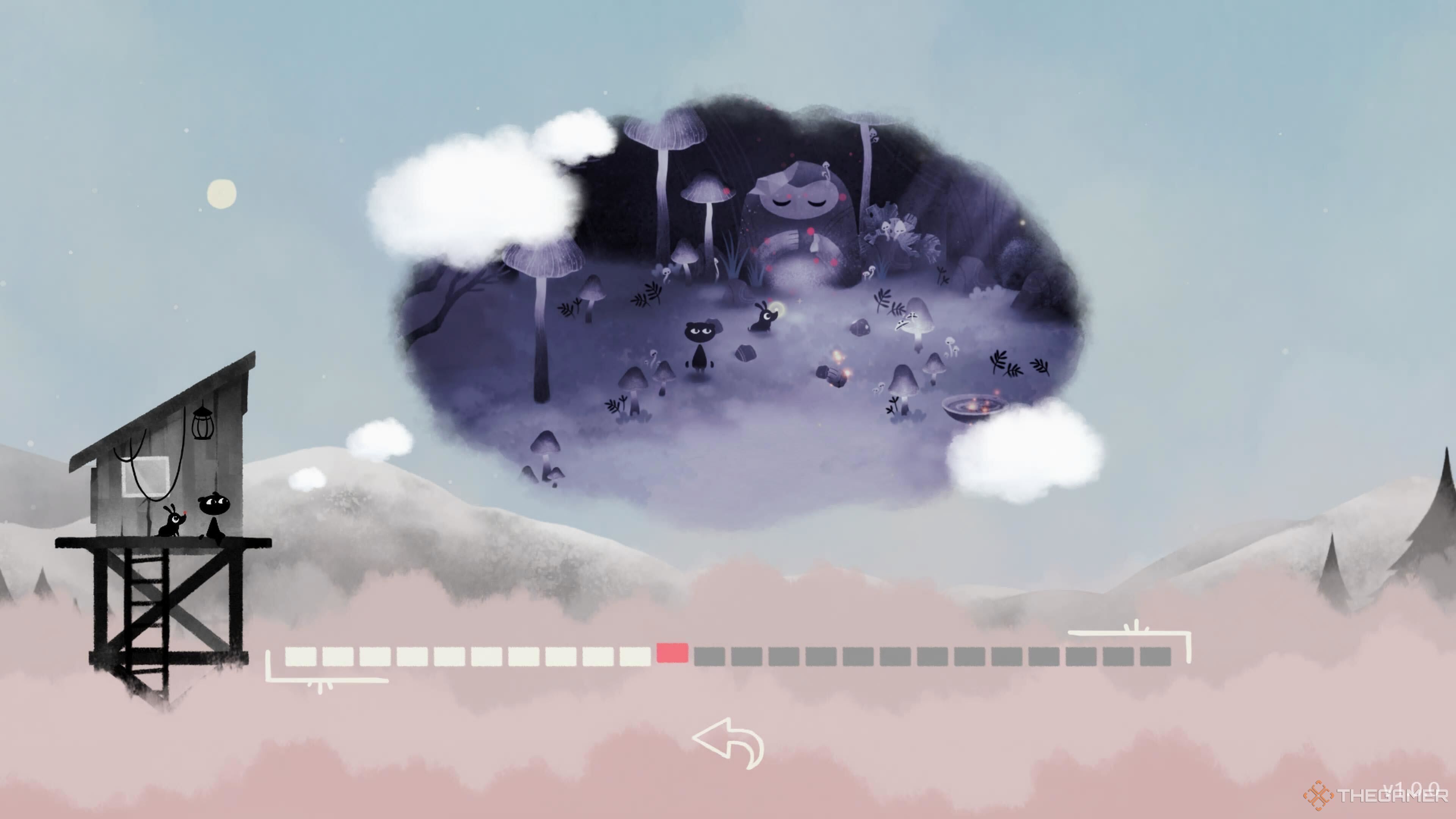 The chapter select screen in Koira.